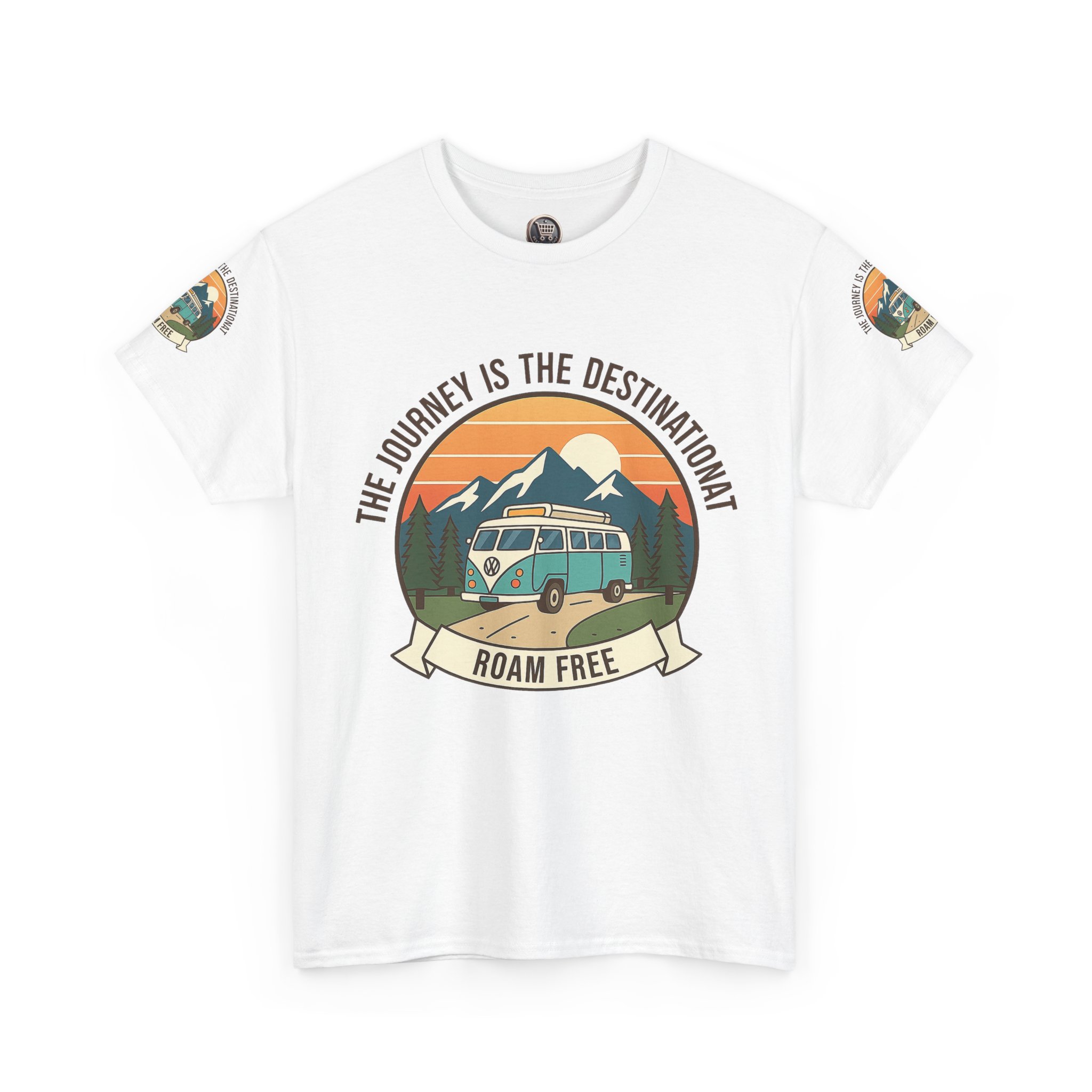 Unisex Heavy Cotton Tee — "The Journey Is The Destination" Roam Free Travel Shirt