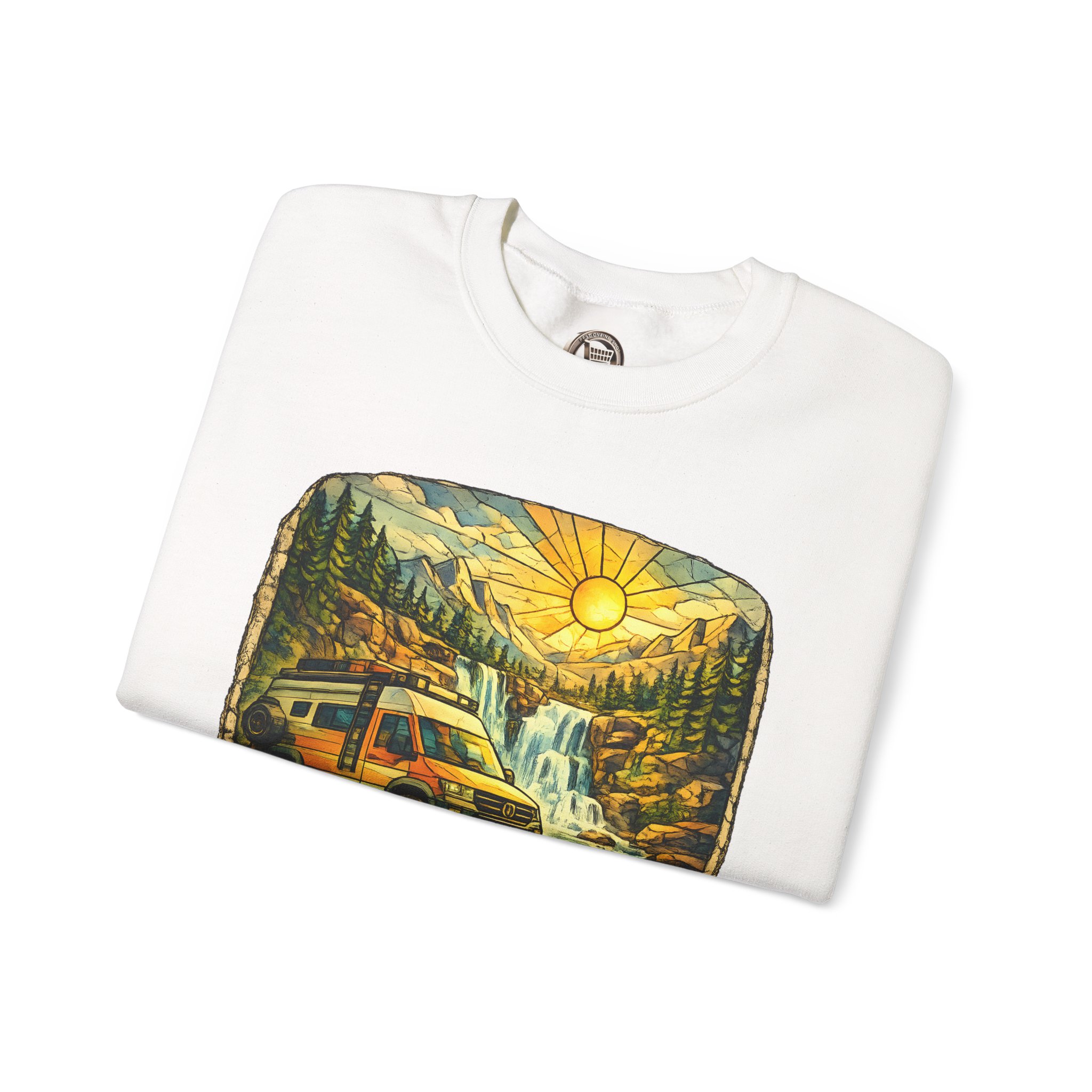 Unisex Heavy Blend™ Crewneck Sweatshirt — "Explore More" Design Cubic-Line