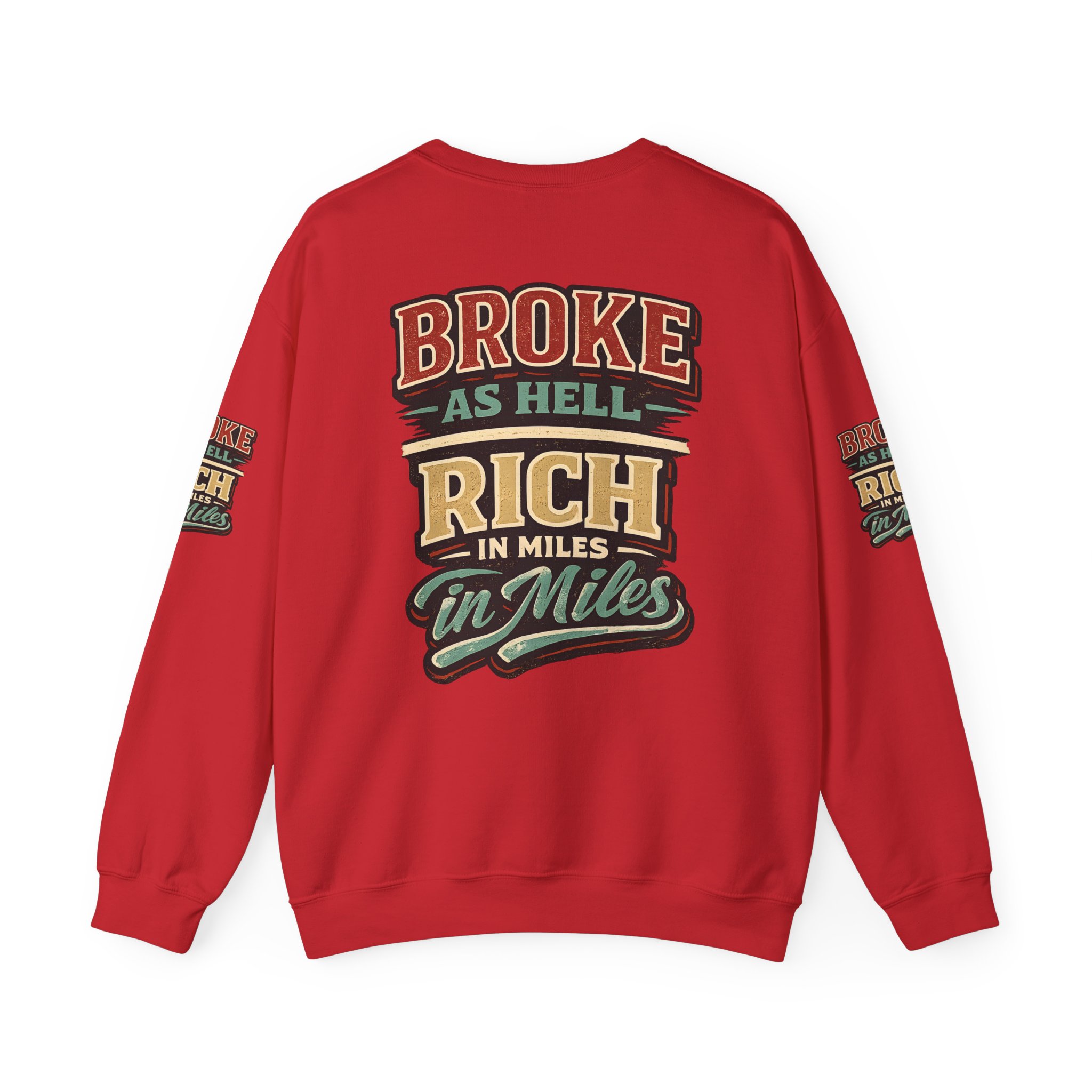 Unisex Heavy Blend™ Crewneck Sweatshirt — "Broke As Hell" Design F**K-Line