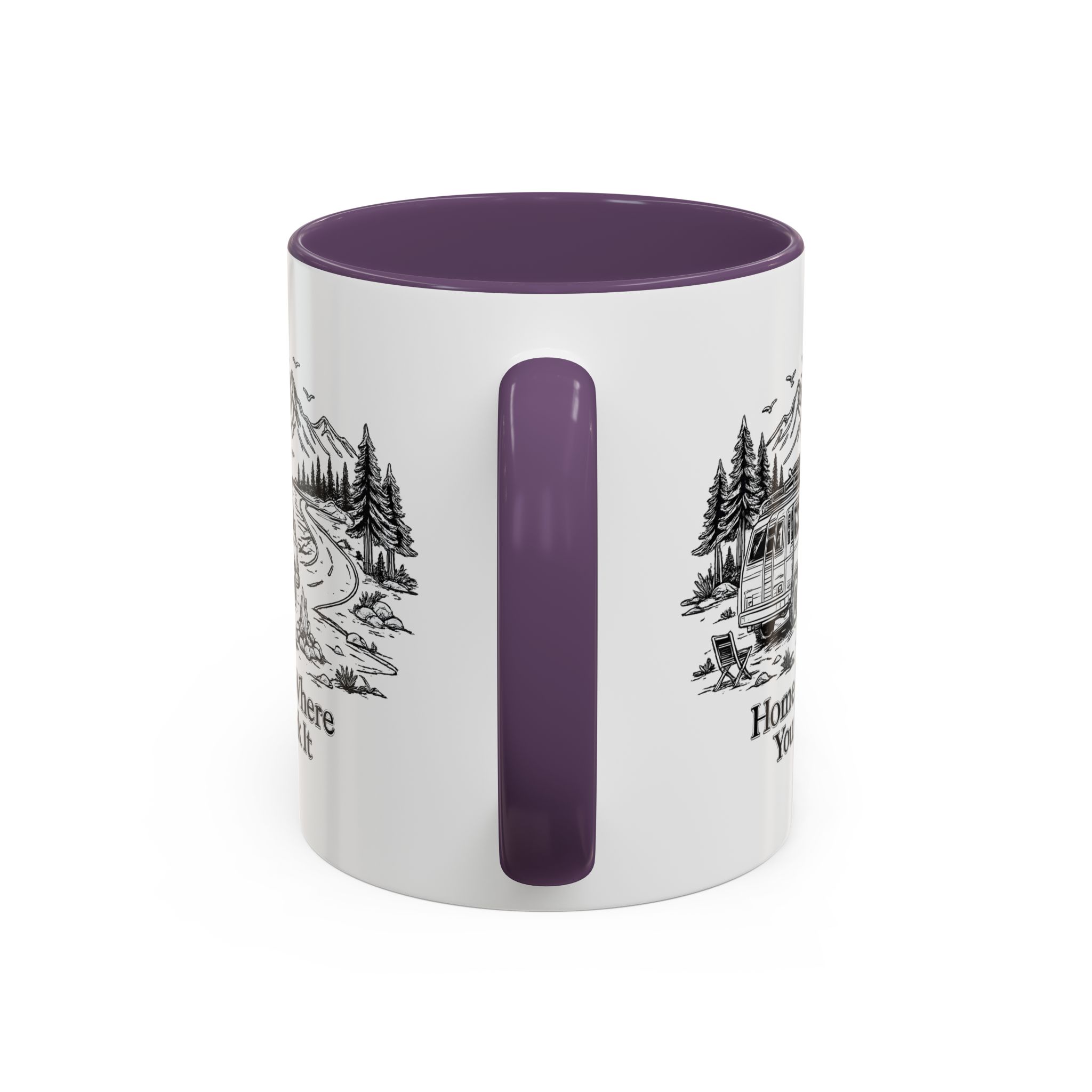 Accent Coffee Mug (11, 15oz) — "Home Is Where You Park It" Design Minimal-Line