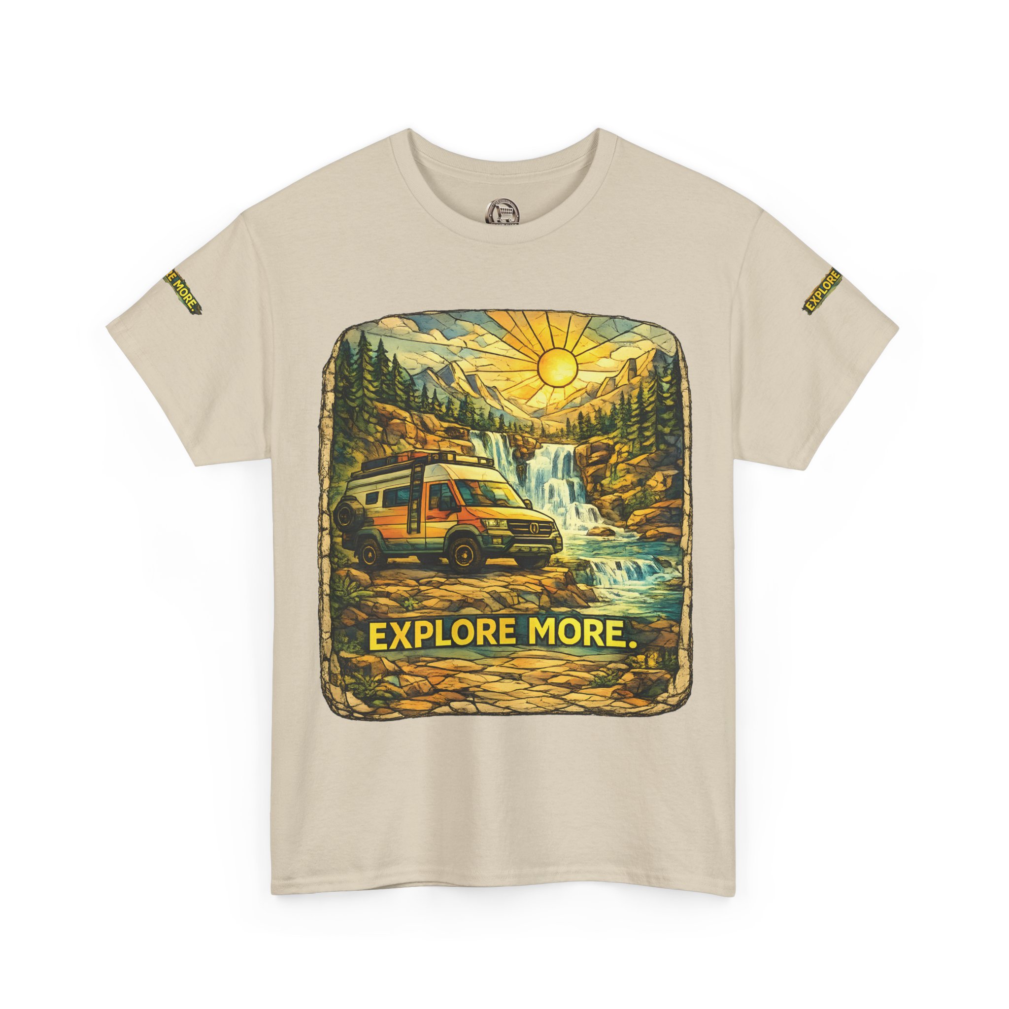 Unisex Heavy Cotton Tee — "Explore More" Design Cubic-Line