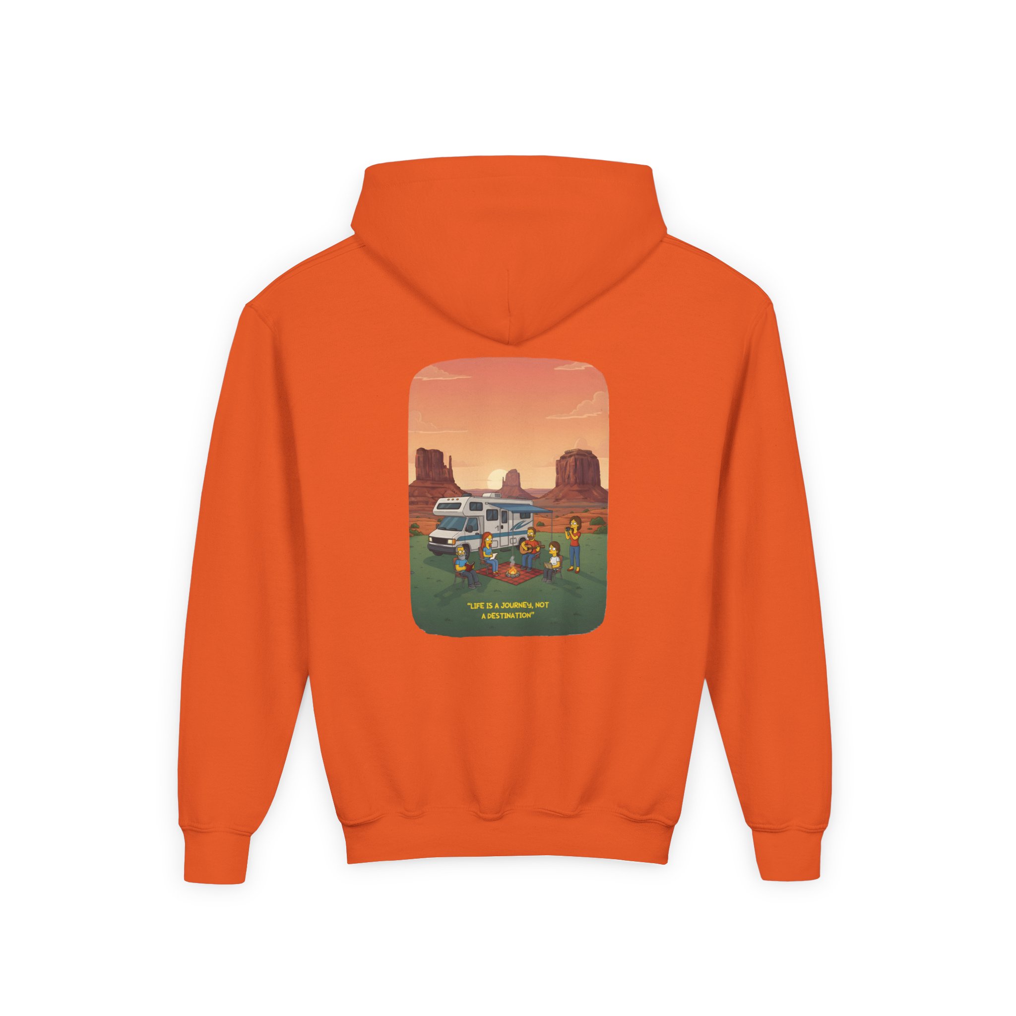 Youth Hoodie(Gildan) – "Life Is A Journey-Not A Destination" (Design Sitcom-Line)