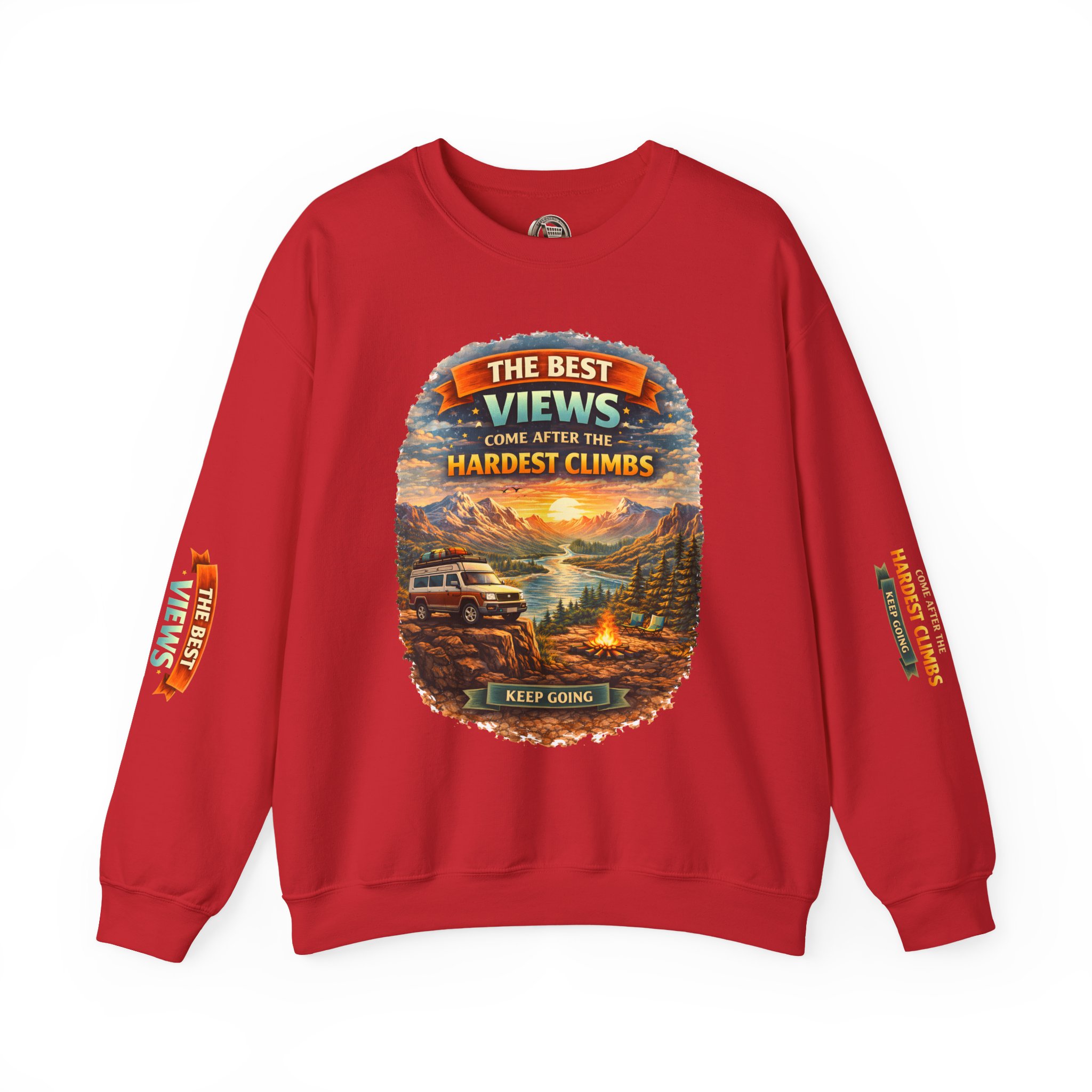 Unisex Heavy Blend™ Crewneck Sweatshirt — "The Best Views" Design Scenic-Line