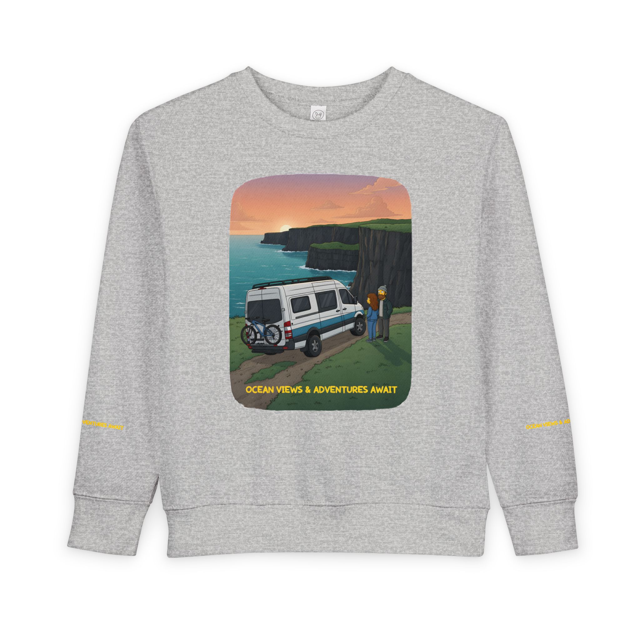 Toddler Sweatshirt - "Ocean Views-Adventures Awaits" (Design Sitcom-Line)