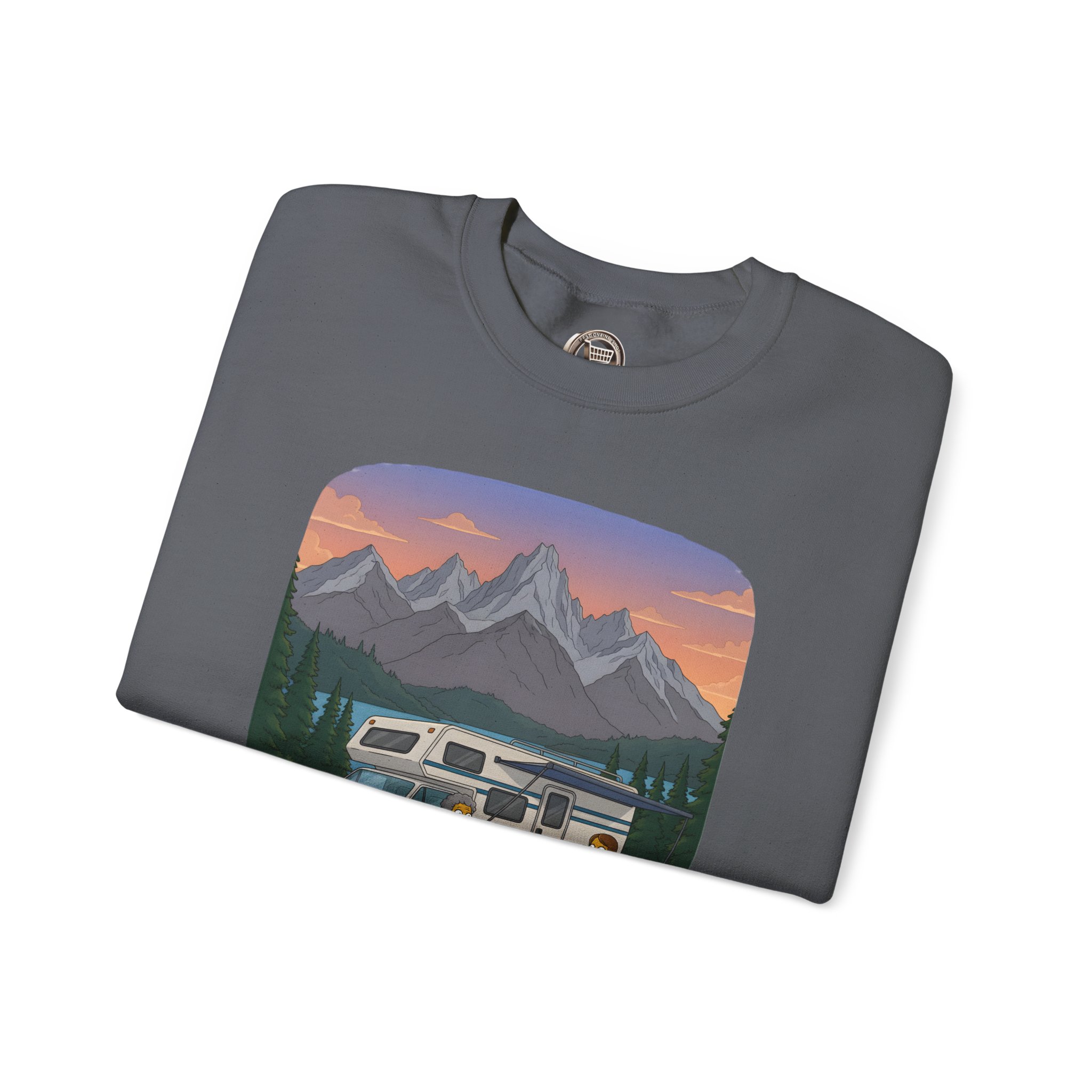 Unisex Heavy Blend™ Crewneck Sweatshirt — "The World Awaits" Design Sitcom-Line