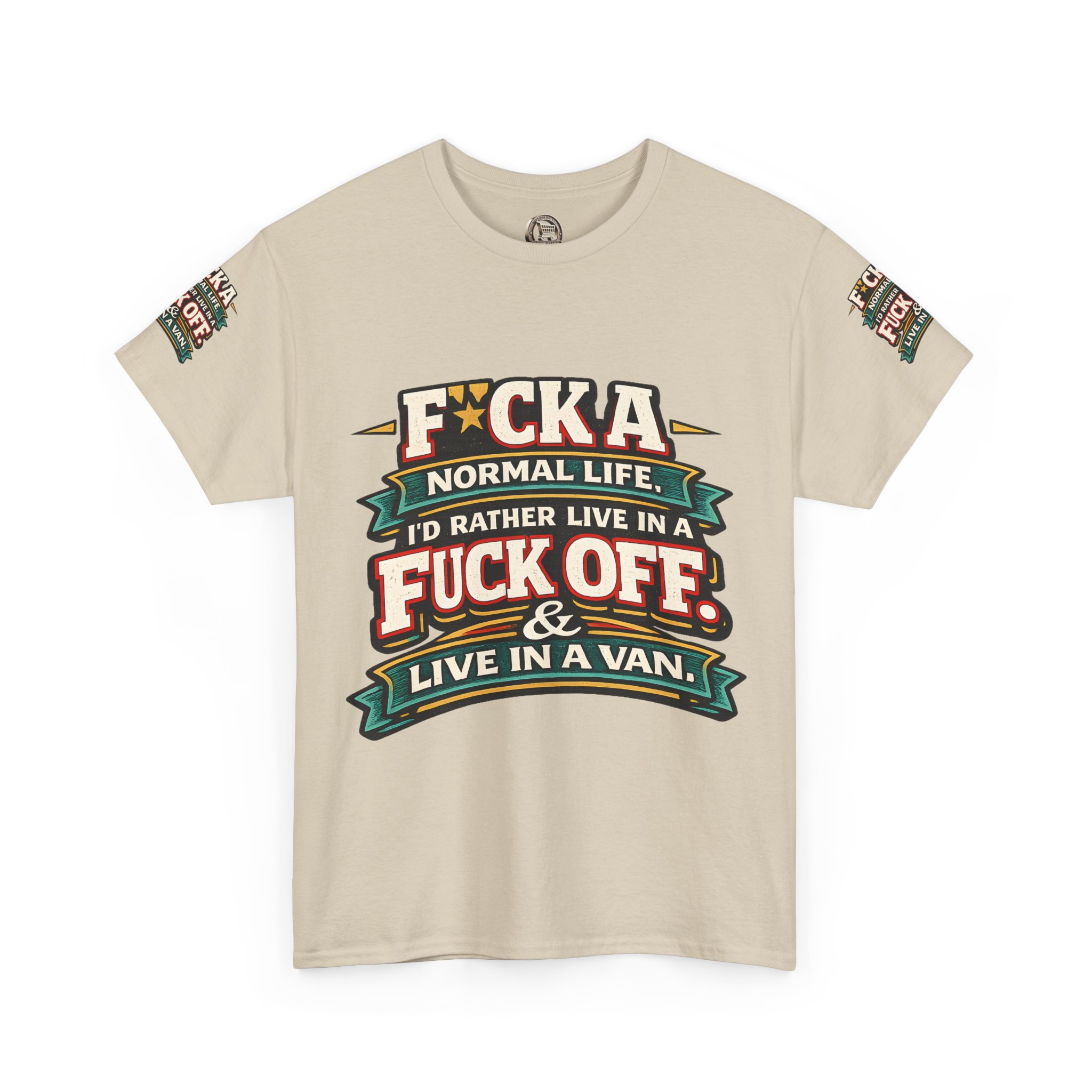 Unisex Heavy Cotton Tee — "Fuck A Normal Life" Design F**K-Line