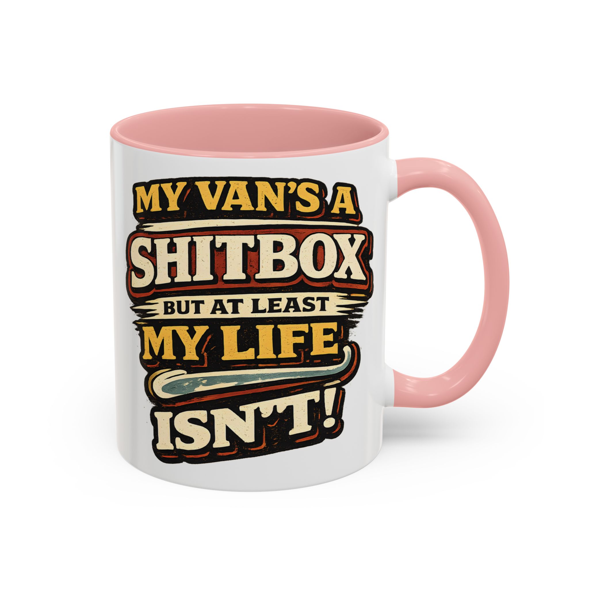 Accent Coffee Mug (11, 15oz) — "My Van`s A Shitbox" Design F**K-Line