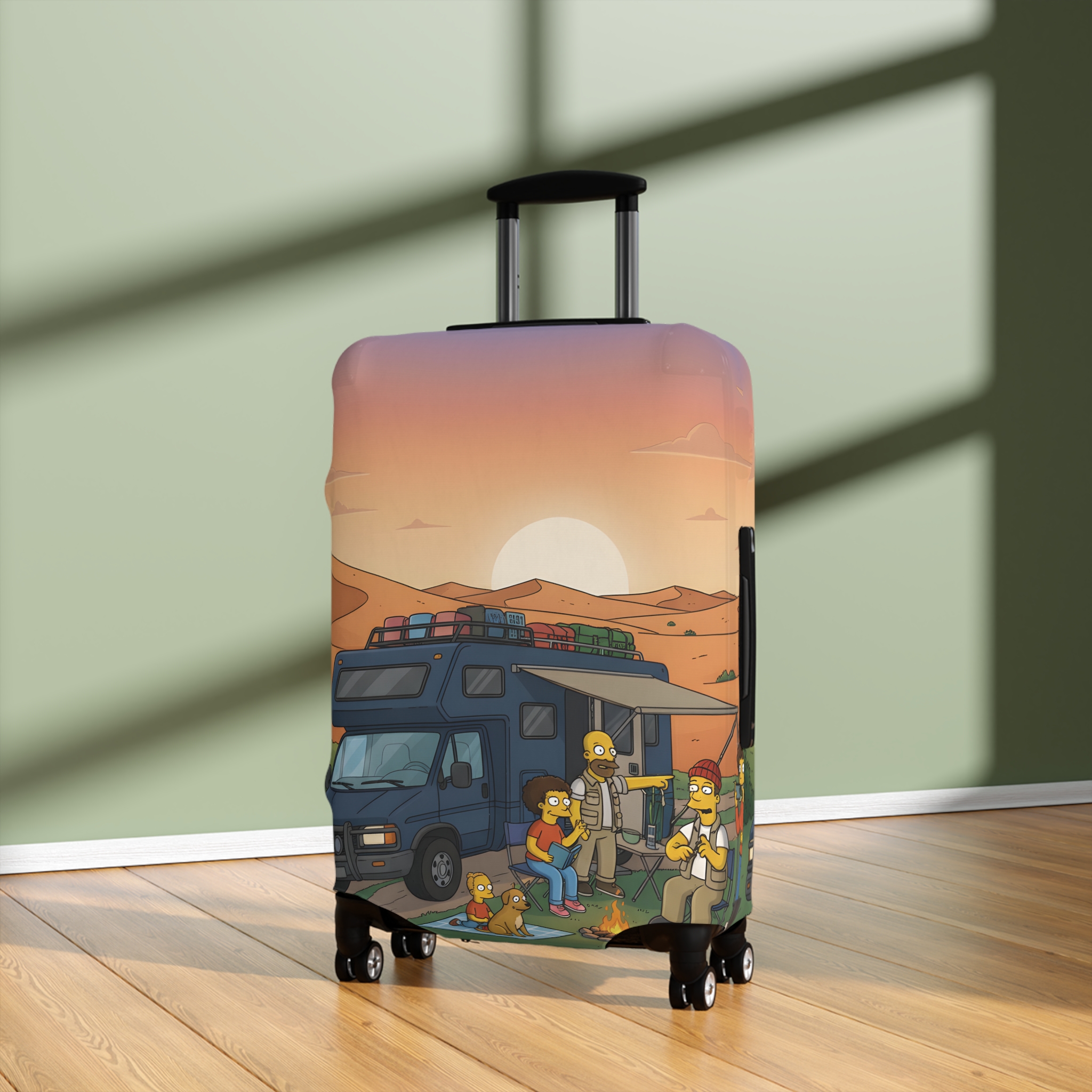 Luggage Cover — Adventure Camper Sketch Travel Suitcase(Design Sitcom-Line)