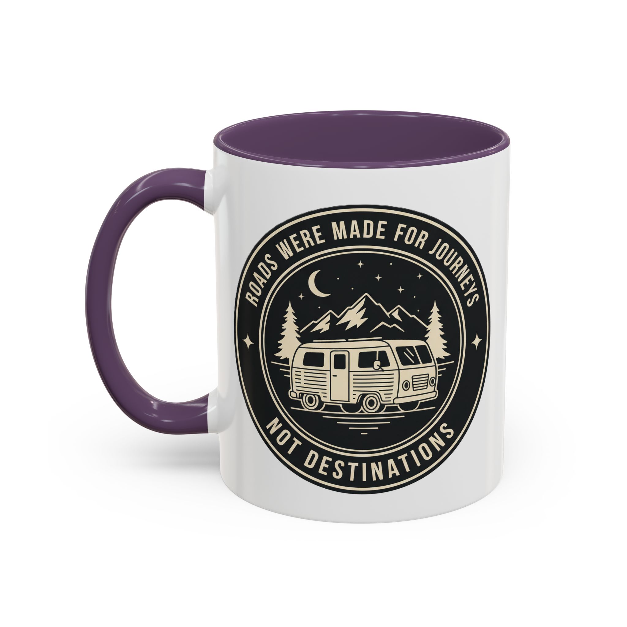 Coffee Mug — 'ROAD WHERE MADE FOR JOURNEYS-NOT DESTINATIONS'  (11/15oz) (Both sides printed)