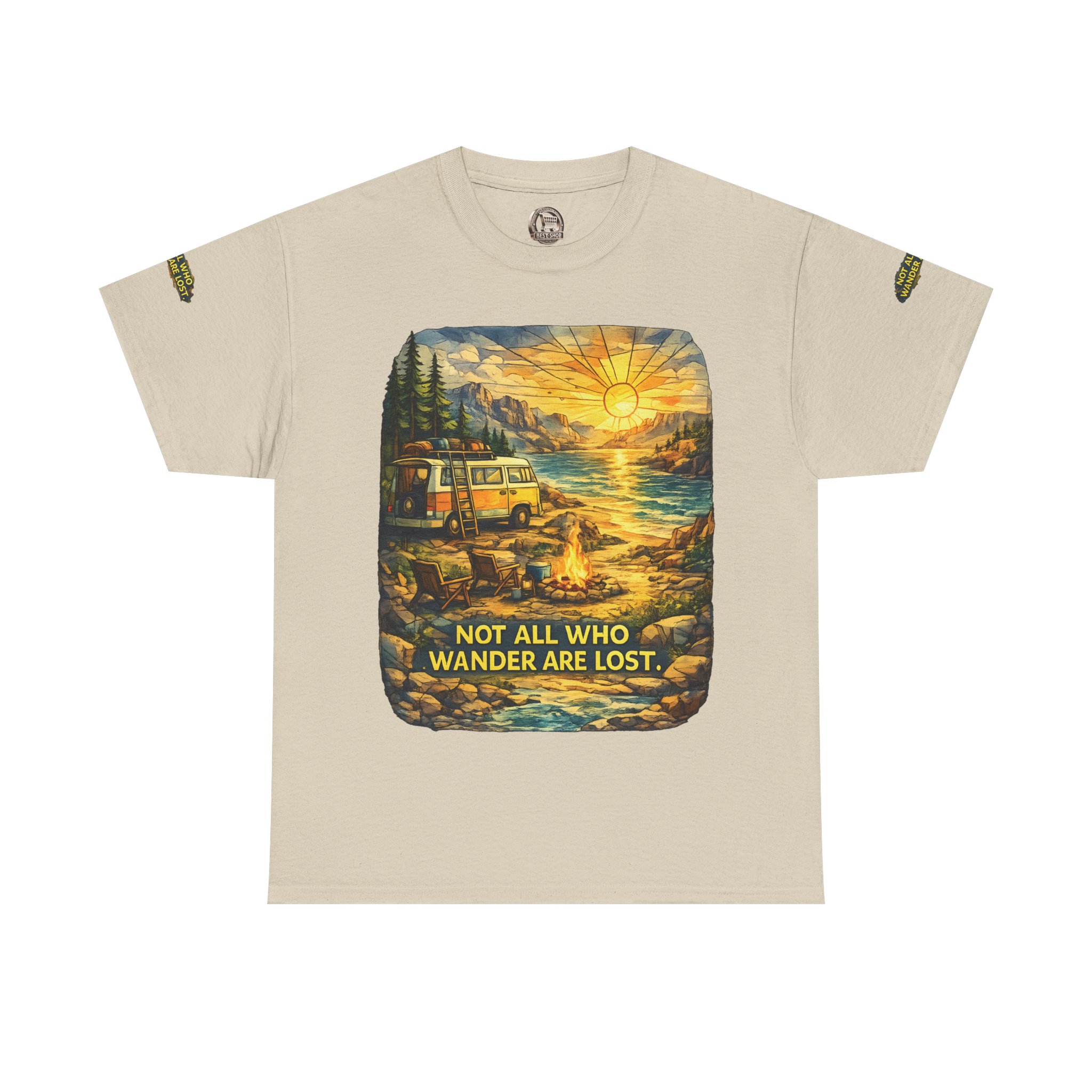 3456916778583736113_2048.jpeg Unisex Heavy Cotton Tee — "Not All Who Wander Are Lost " Design Cubic-Line