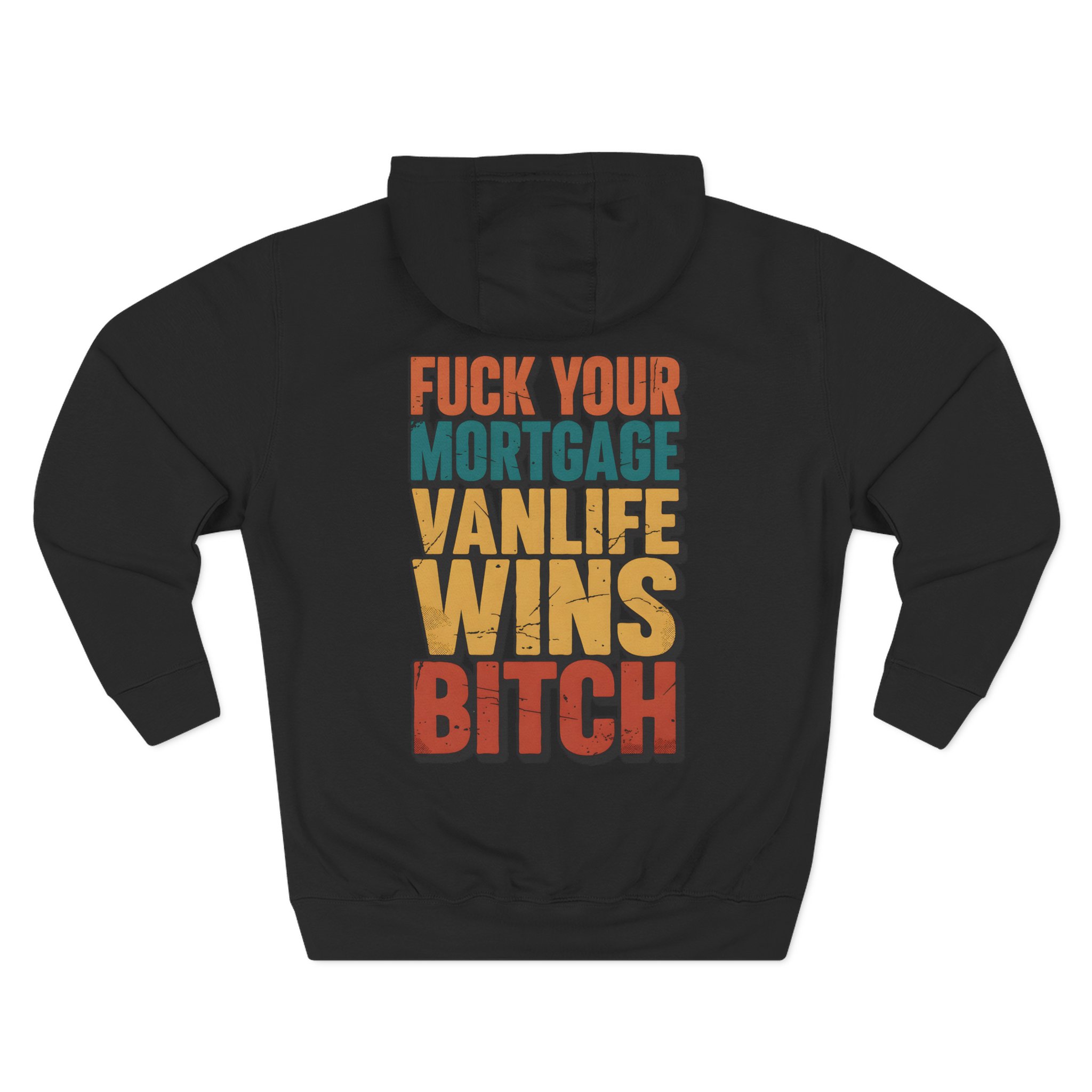Three-Panel Fleece Hoodie - "Fuck Your Mortgage" Design F**K-Line