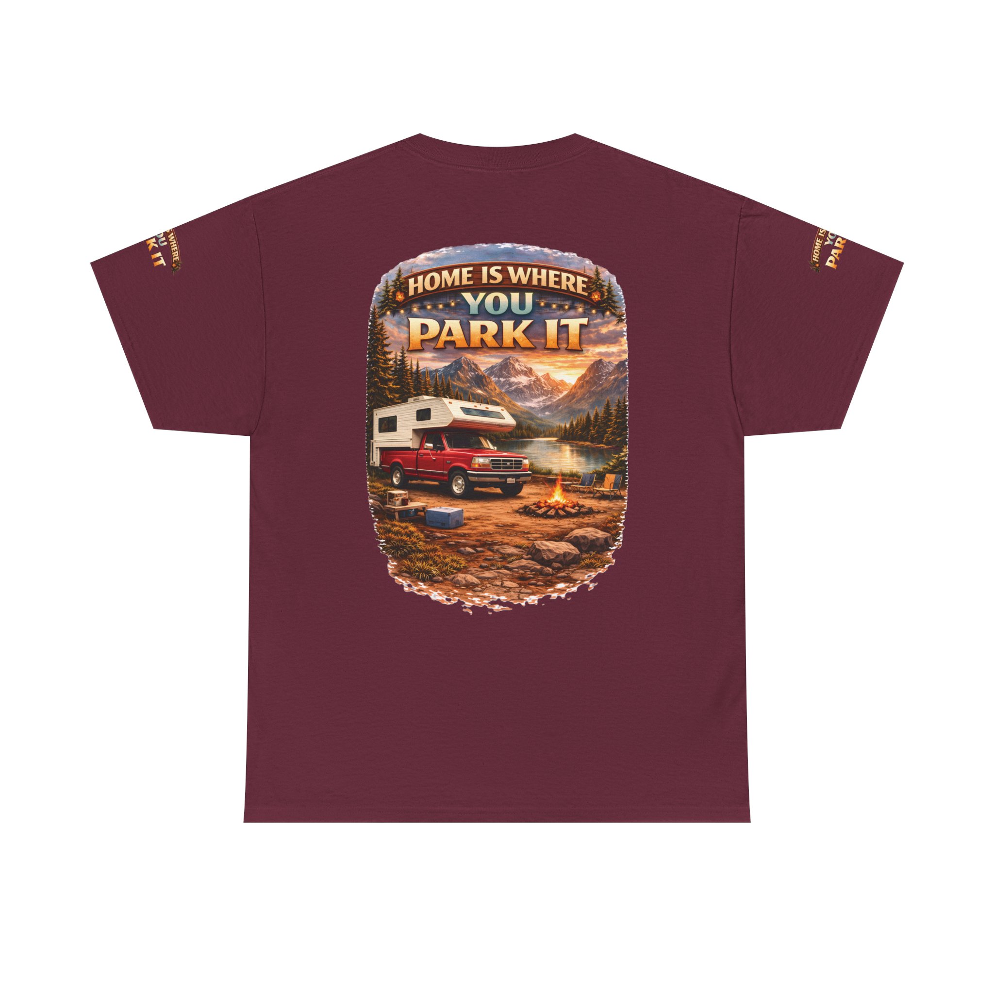 3465253556899708123_2048.jpeg Unisex Heavy Cotton Tee — "Home Is Where You Park It" Design Scenic-Line