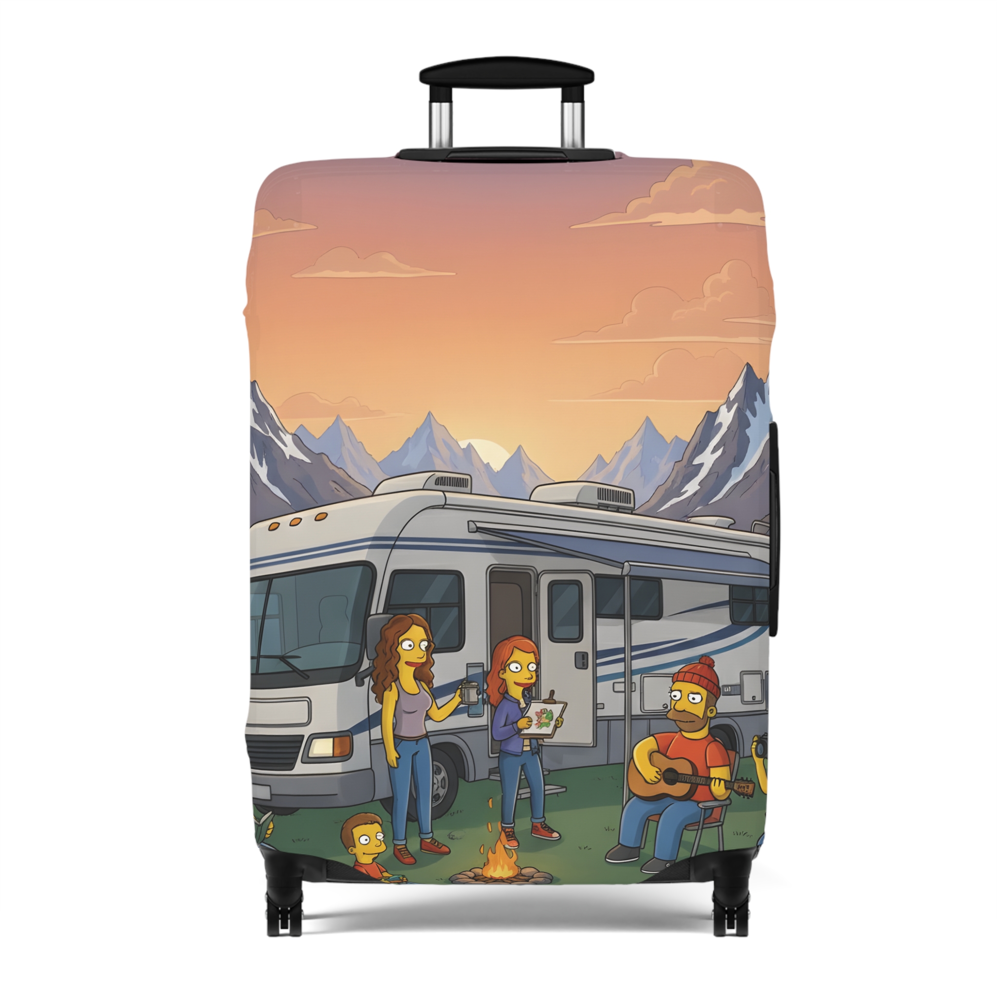 3465385381037723310_2048.jpeg Luggage Cover — Adventure Camper Sketch Travel Suitcase(Design Sitcom-Line)