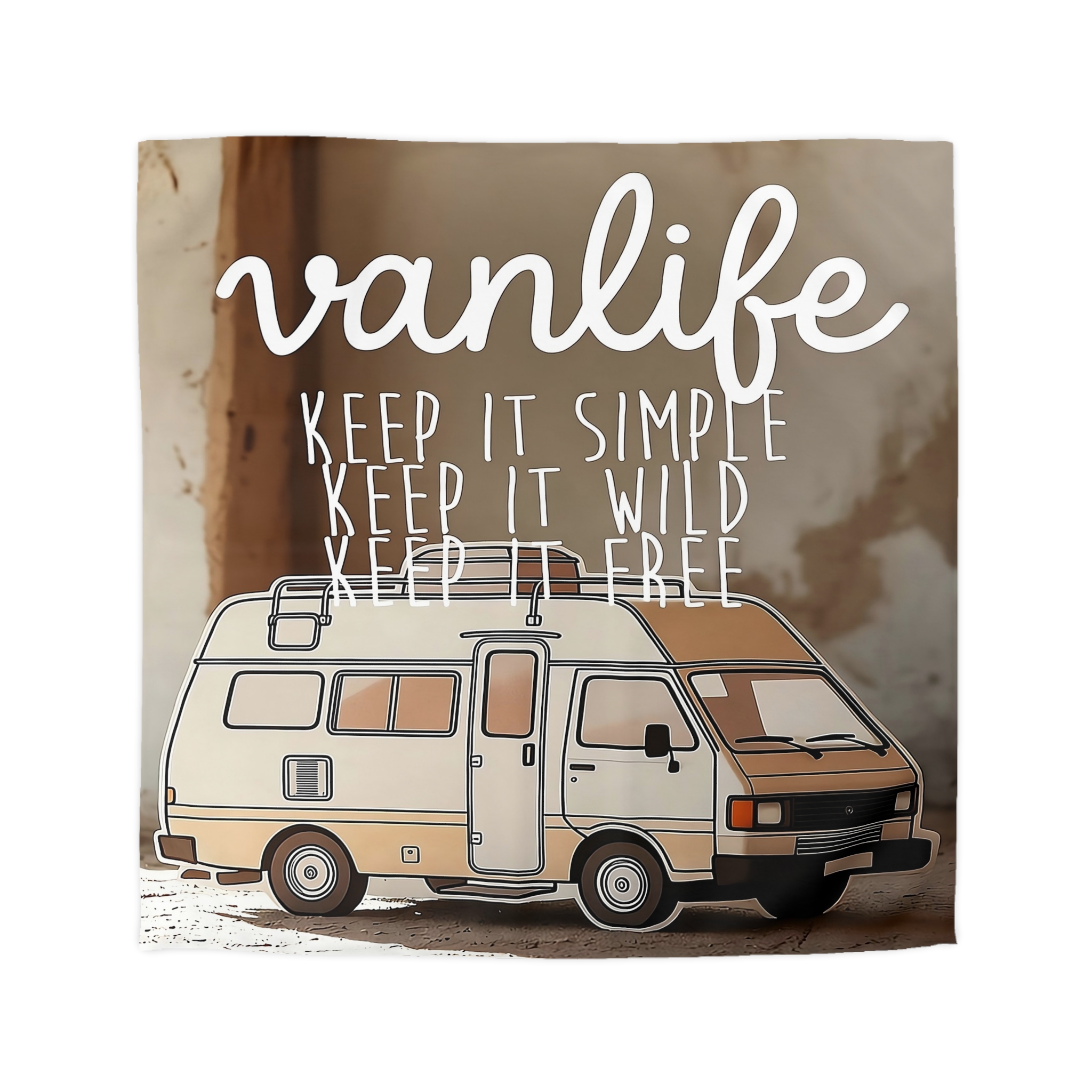 Duvet Cover — "Vanlife: Keep It Simple, Keep It Wild, Keep It Free"