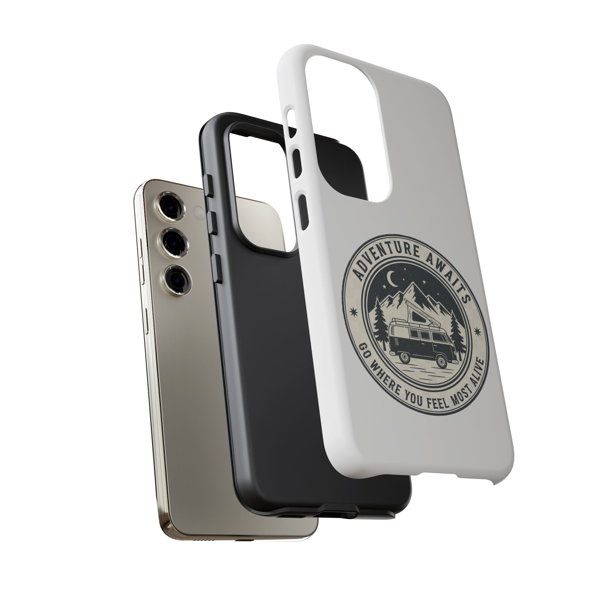 Phone Case — "Adventure Awaits-Go Where You Feel Most Alive" Camper Van Design