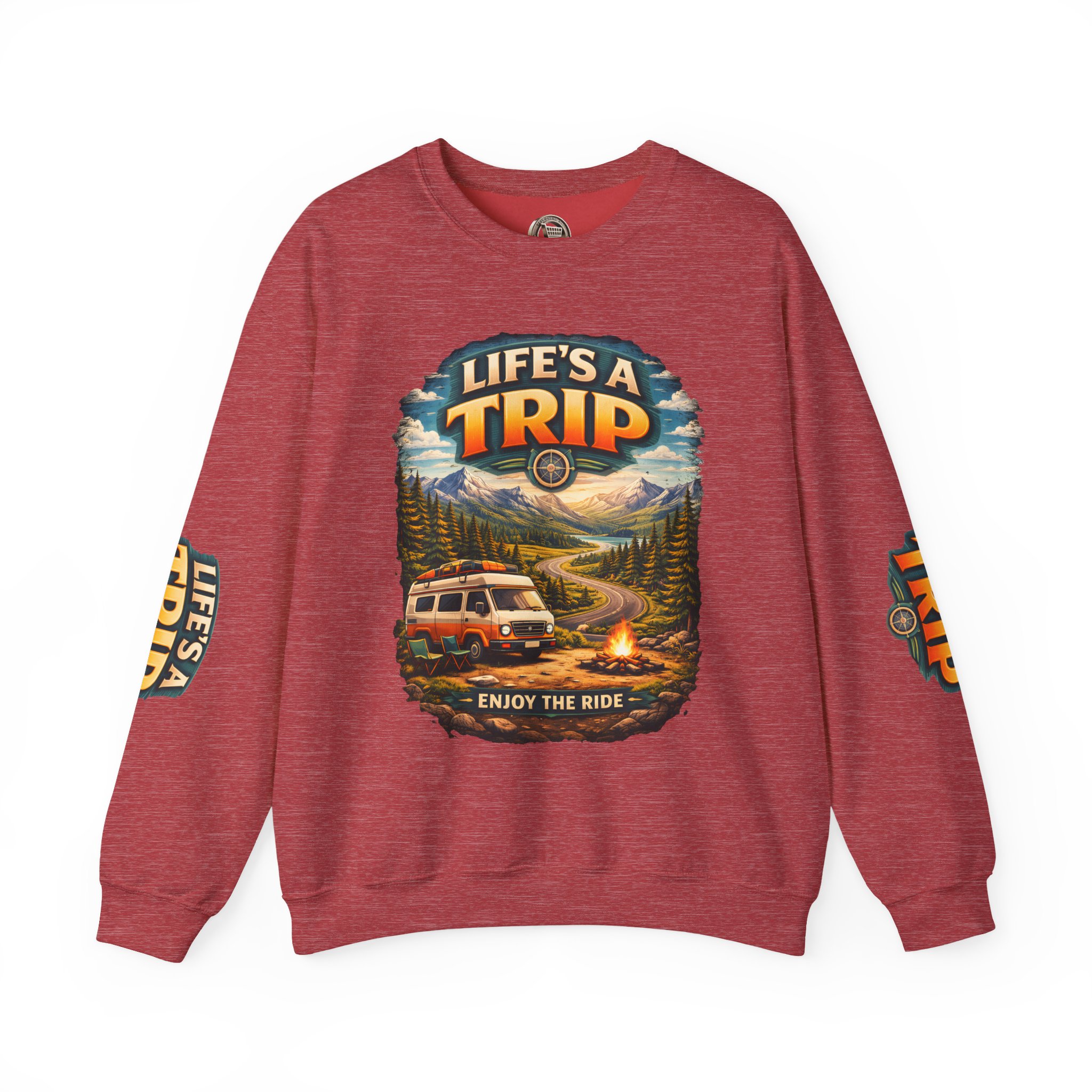 Unisex Heavy Blend™ Crewneck Sweatshirt — "Life s A Trip" Design Scenic-Line