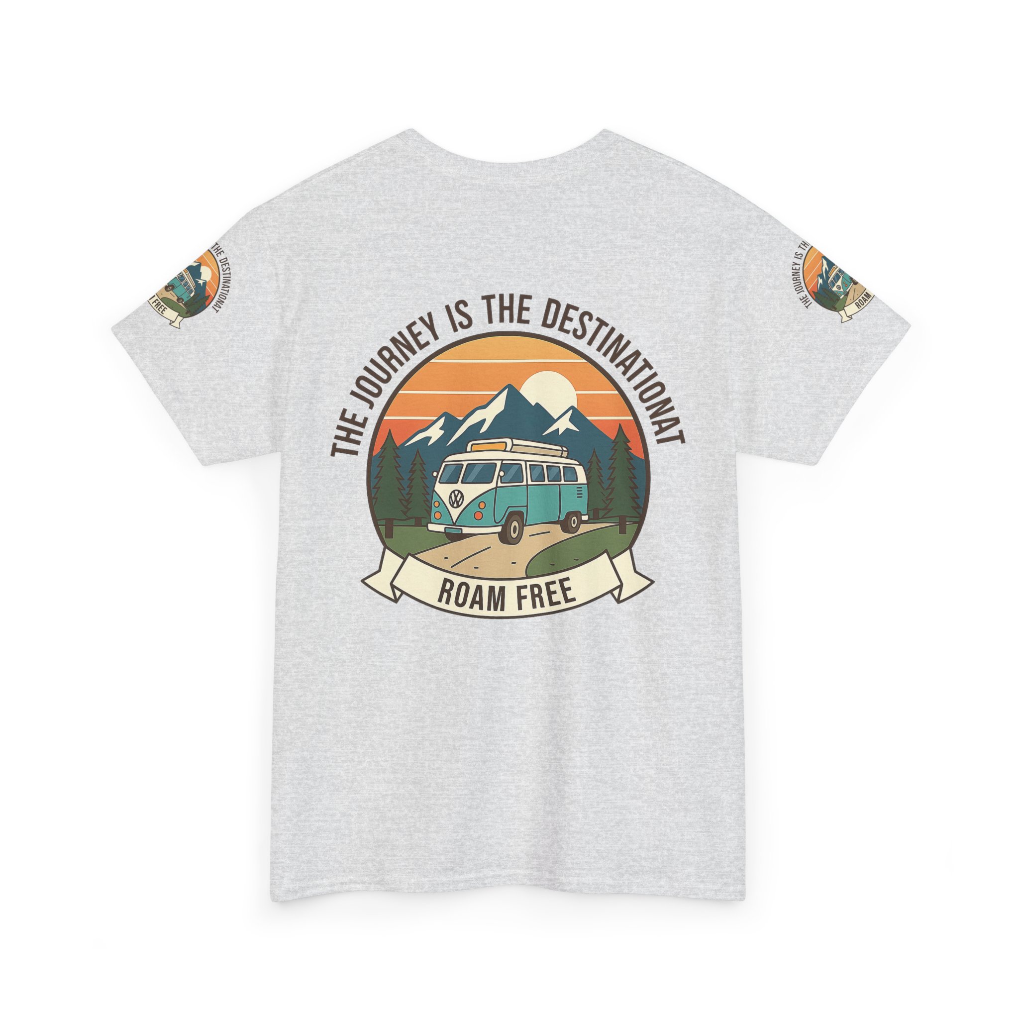 Unisex Heavy Cotton Tee — "The Journey Is The Destination" Roam Free Travel Shirt