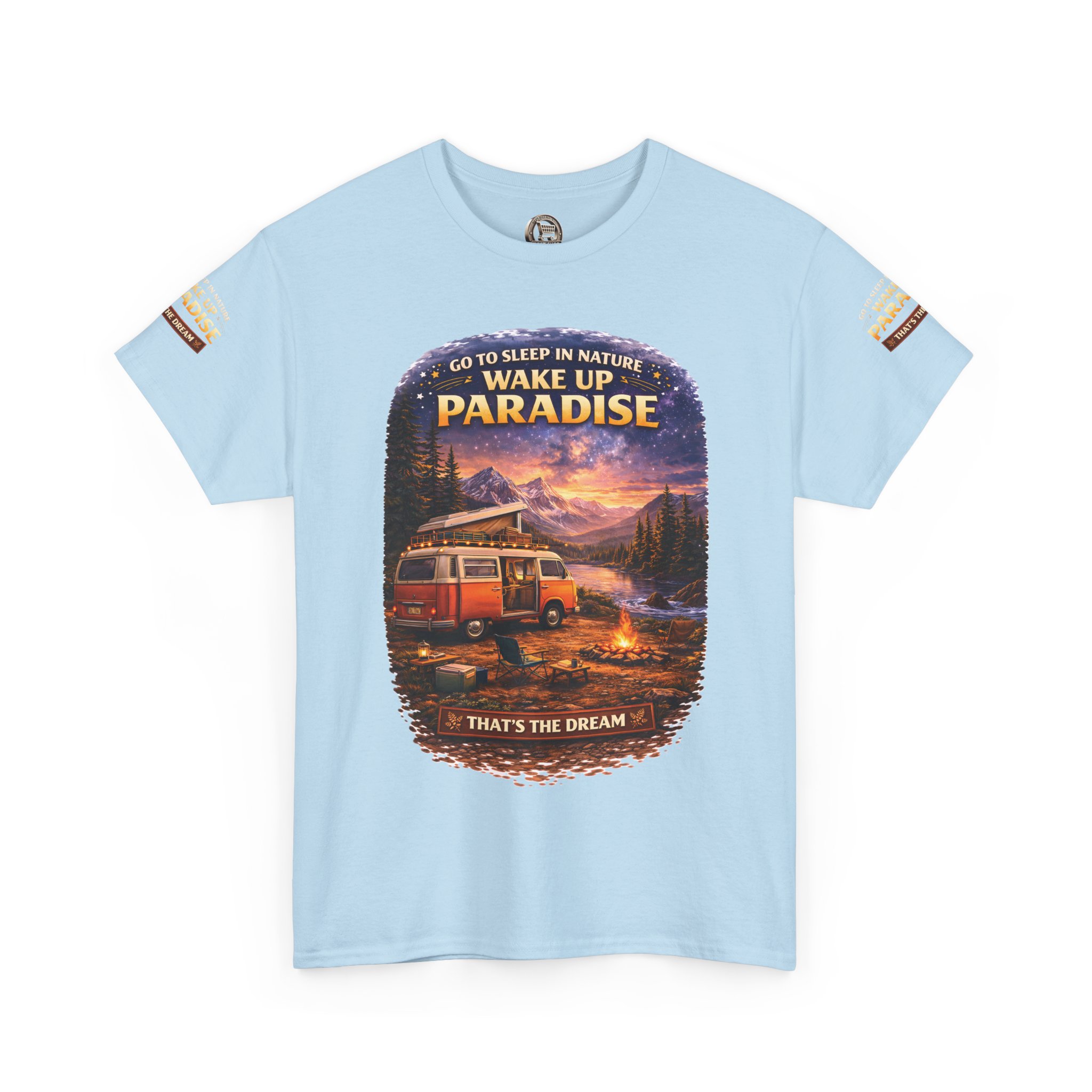 Unisex Heavy Cotton Tee — "Go Sleep In Nature" Design Scenic-Line