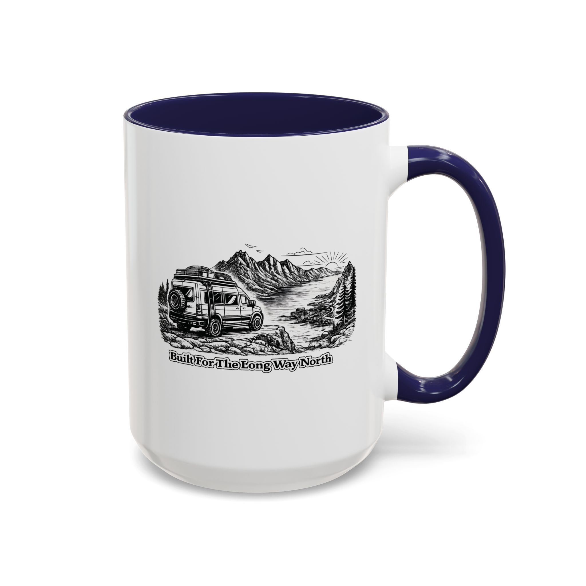 3489201982968809634_2048.jpeg Accent Coffee Mug (11, 15oz) — "Built For The Long Way North" Design Minimal-Line