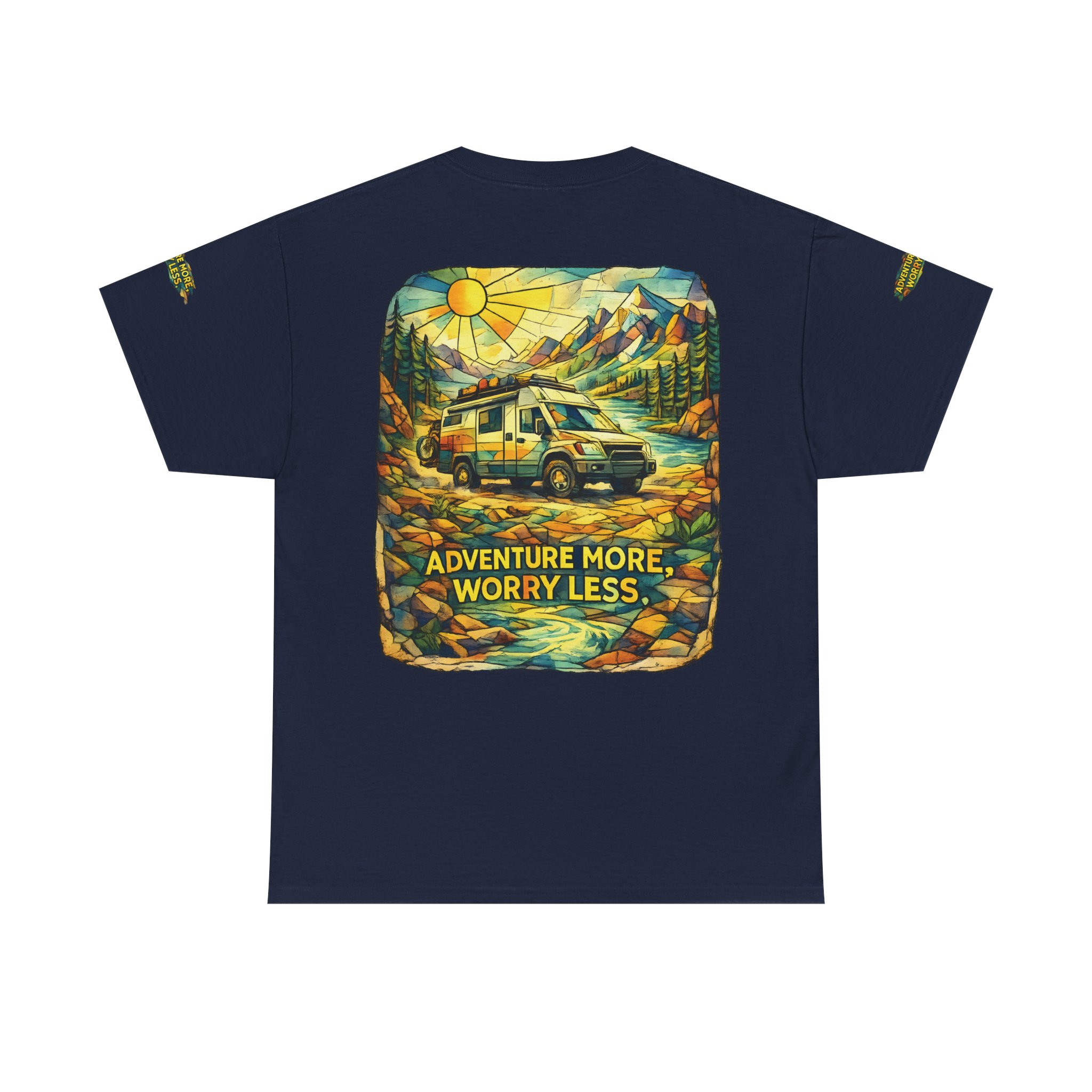 3501482845565778448_2048.jpeg Unisex Heavy Cotton Tee — "Adventure More Worry Less" Design Cubic-Line