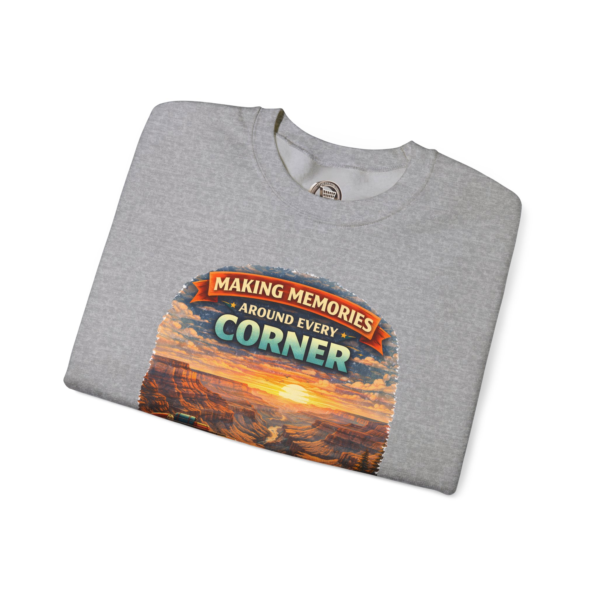 Unisex Heavy Blend™ Crewneck Sweatshirt — "Making Memories Around Every Corner" Design Scenic-Line