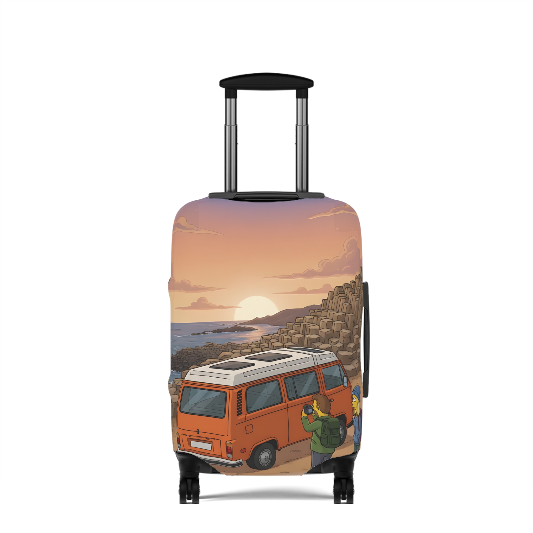 Luggage Cover — Adventure Camper Sketch Travel Suitcase(Design Sitcom-Line)
