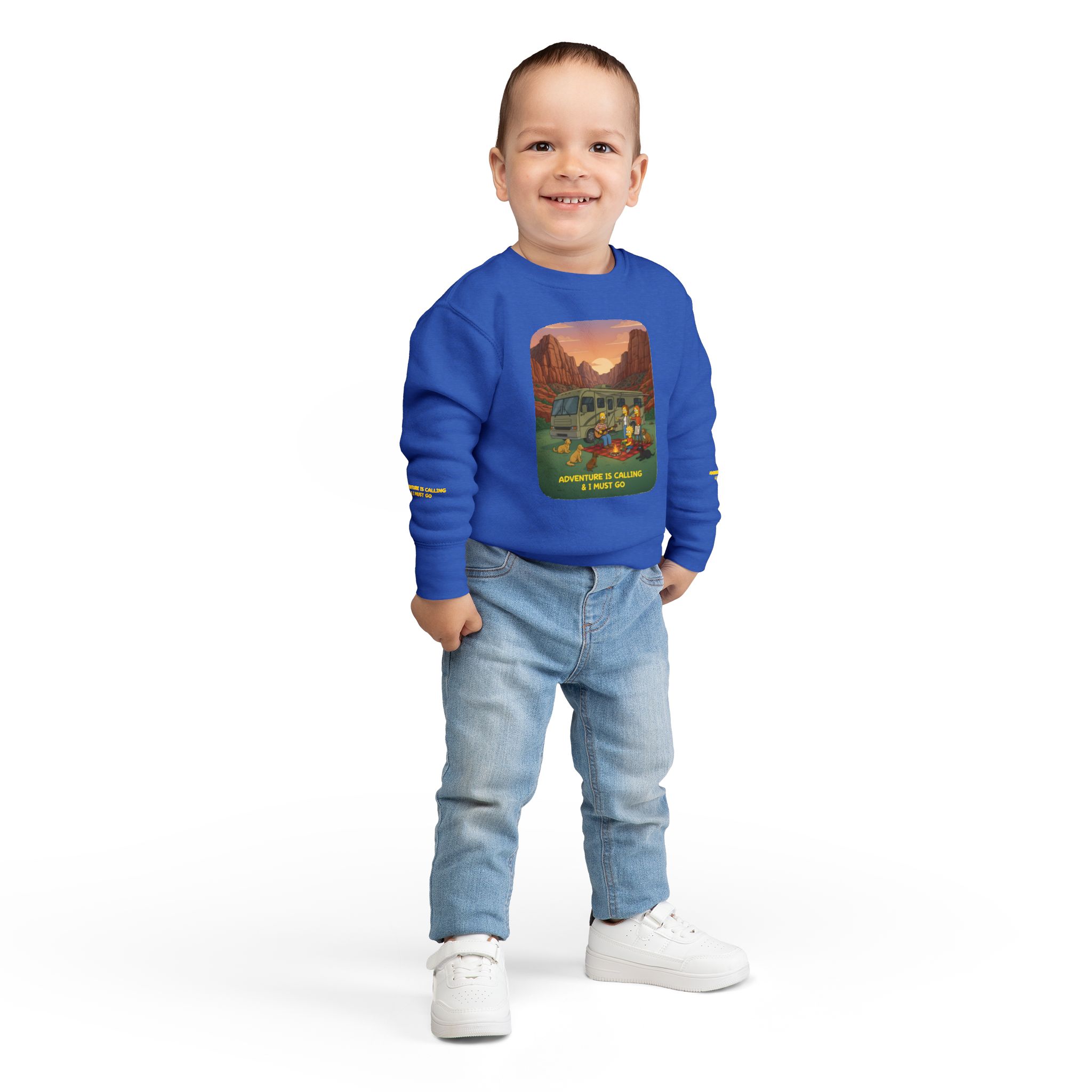 Toddler Sweatshirt - "Adventure Is Calling-I Must Go" (Design Sitcom-Line)