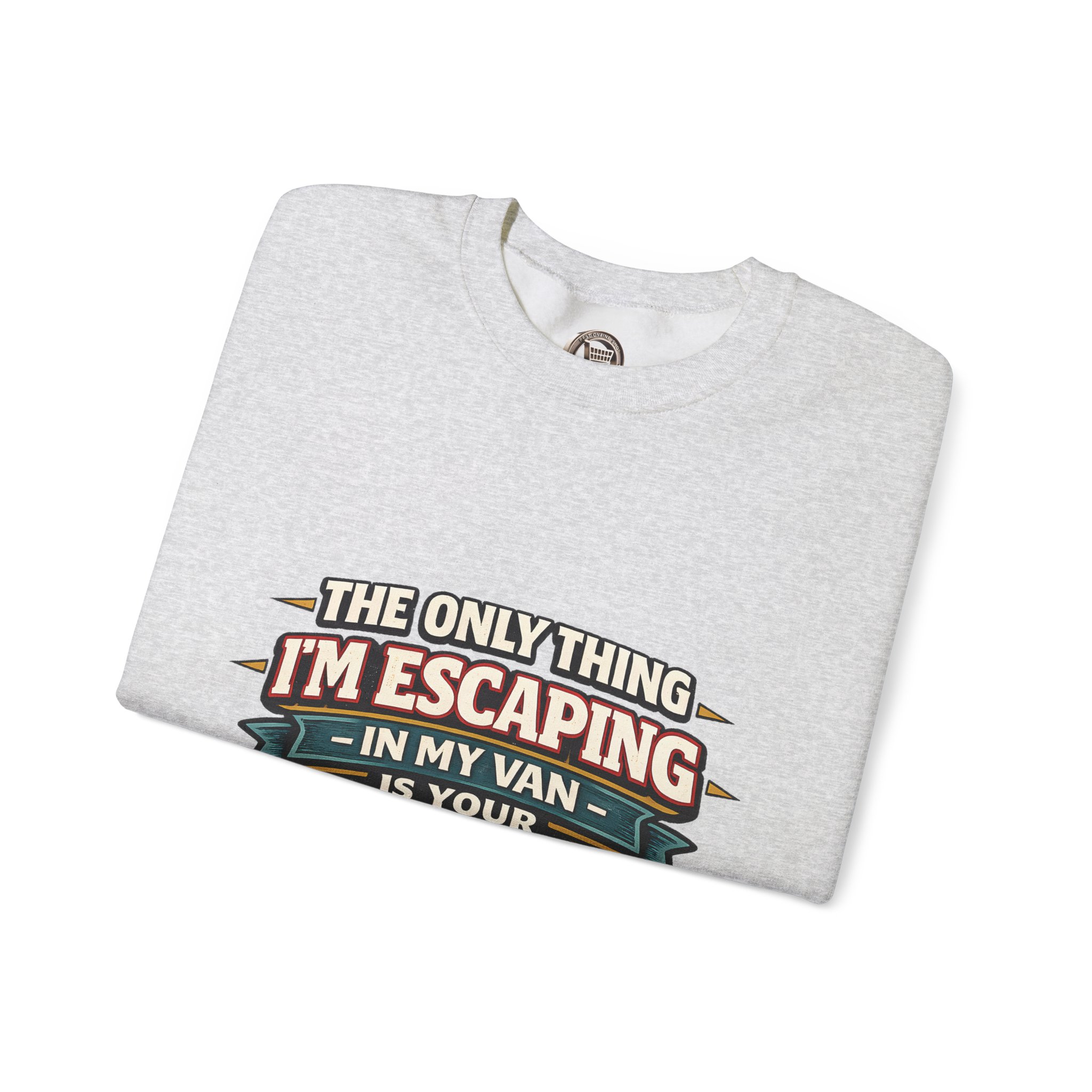 Unisex Heavy Blend™ Crewneck Sweatshirt — "The Only Thing I´m Escaping" Design F**K-Line