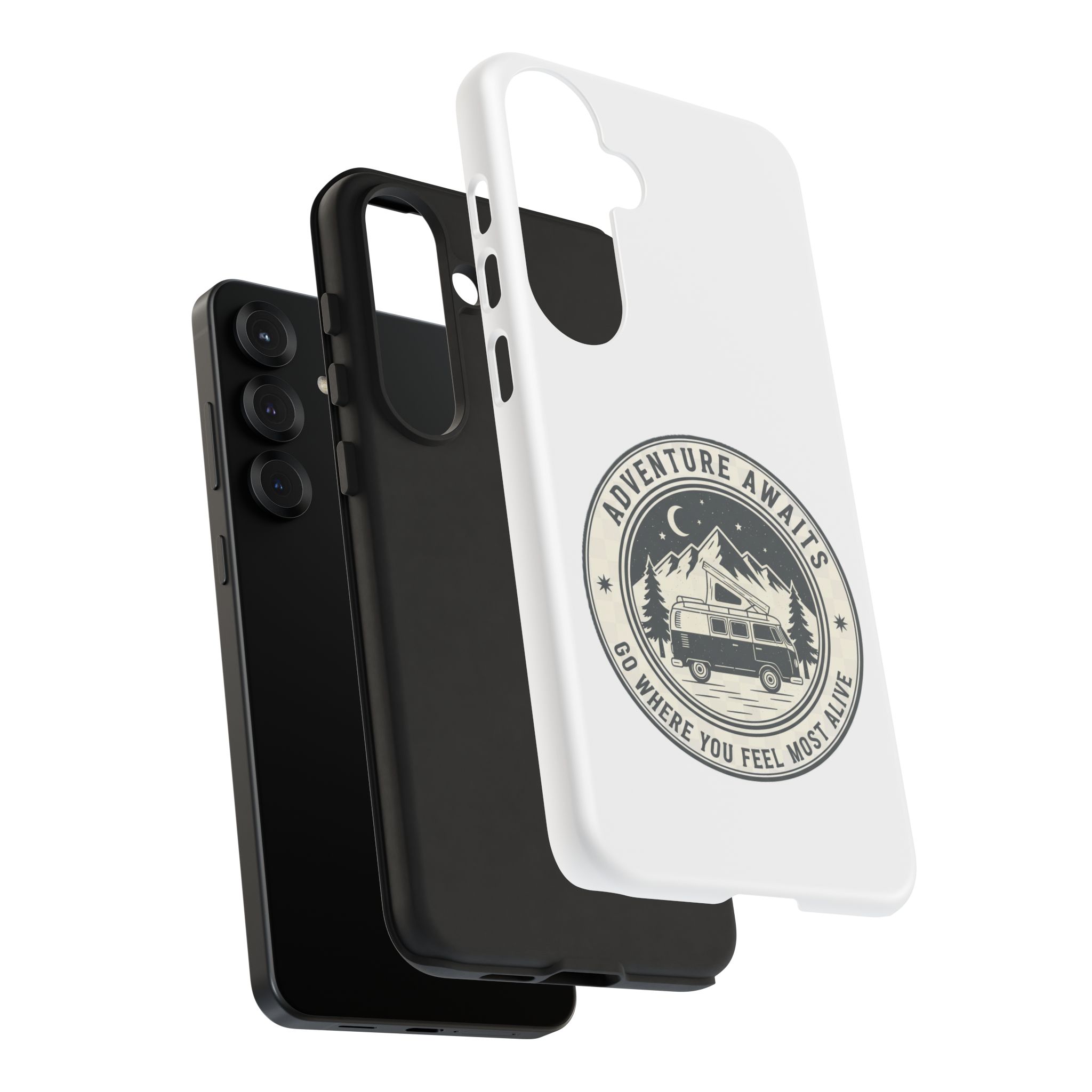 Phone Case — "Adventure Awaits-Go Where You Feel Most Alive" Camper Van Design