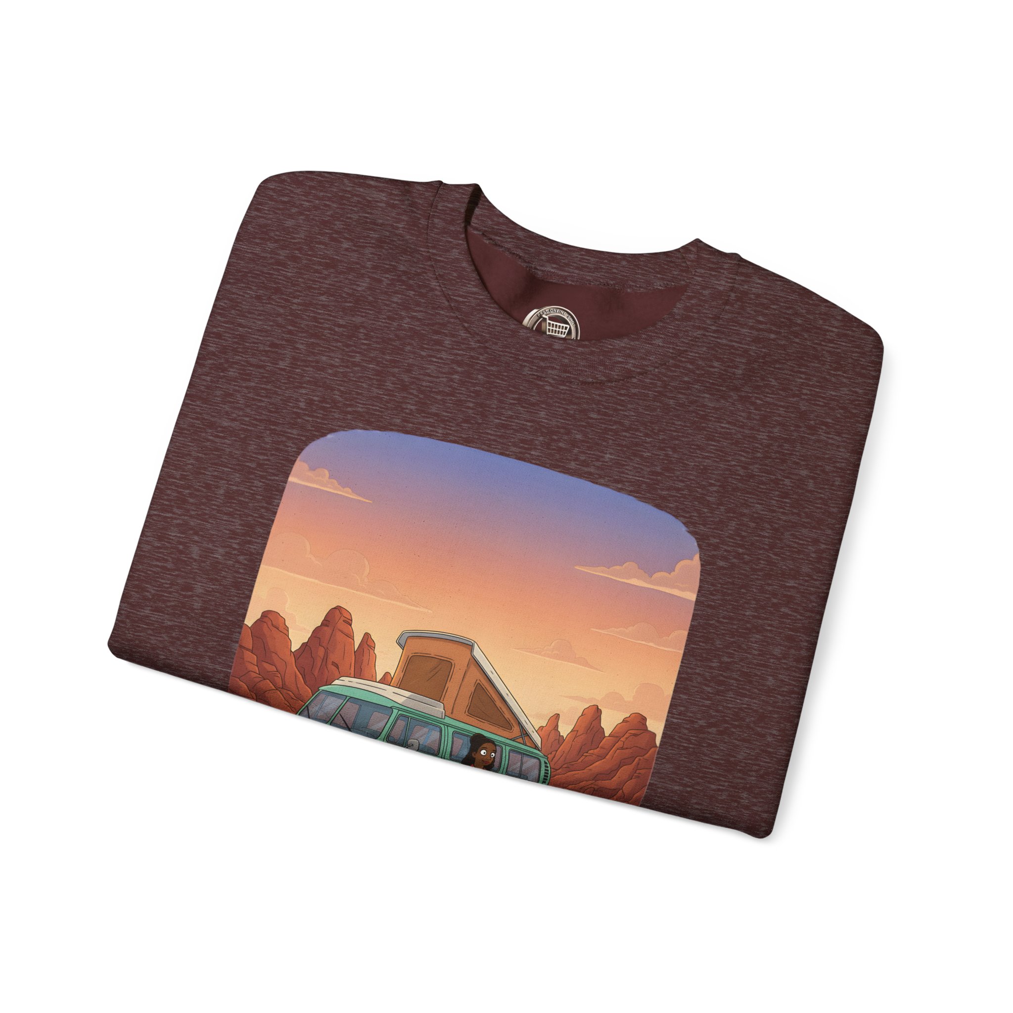 3525948154420194863_2048.jpeg Unisex Heavy Blend™ Crewneck Sweatshirt — "Adventure Awaits Beyond The Road" Design Sitcom-Line