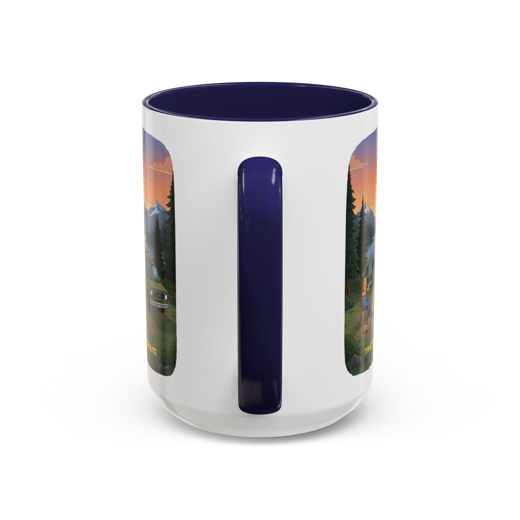 3526121336877319011_2048.jpeg Accent Coffee Mug (11, 15oz) — "Take The Scenic Route" Design Sitcom-Line