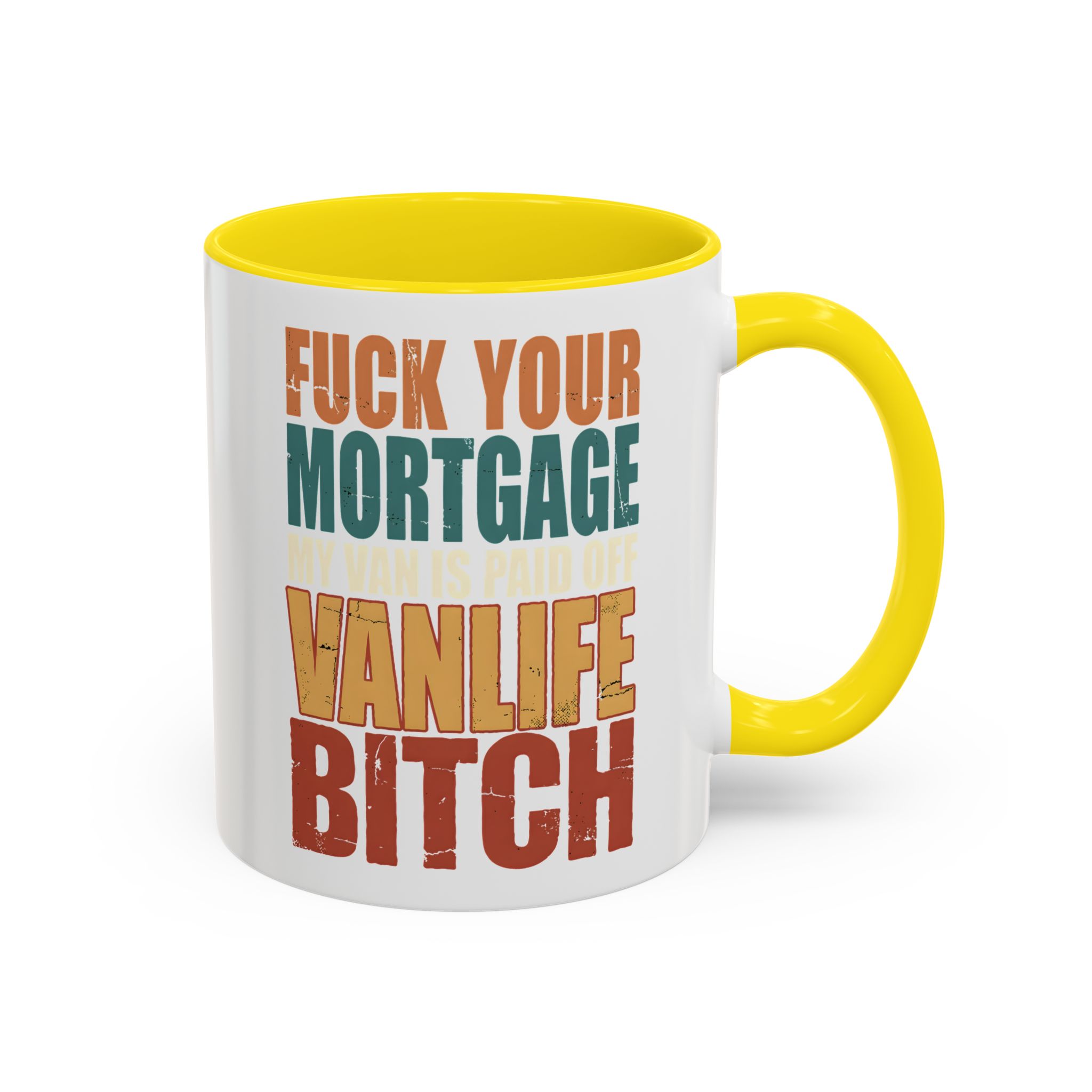 Accent Coffee Mug (11, 15oz) — "Fuck Your Mortgage" Design F**K-Line