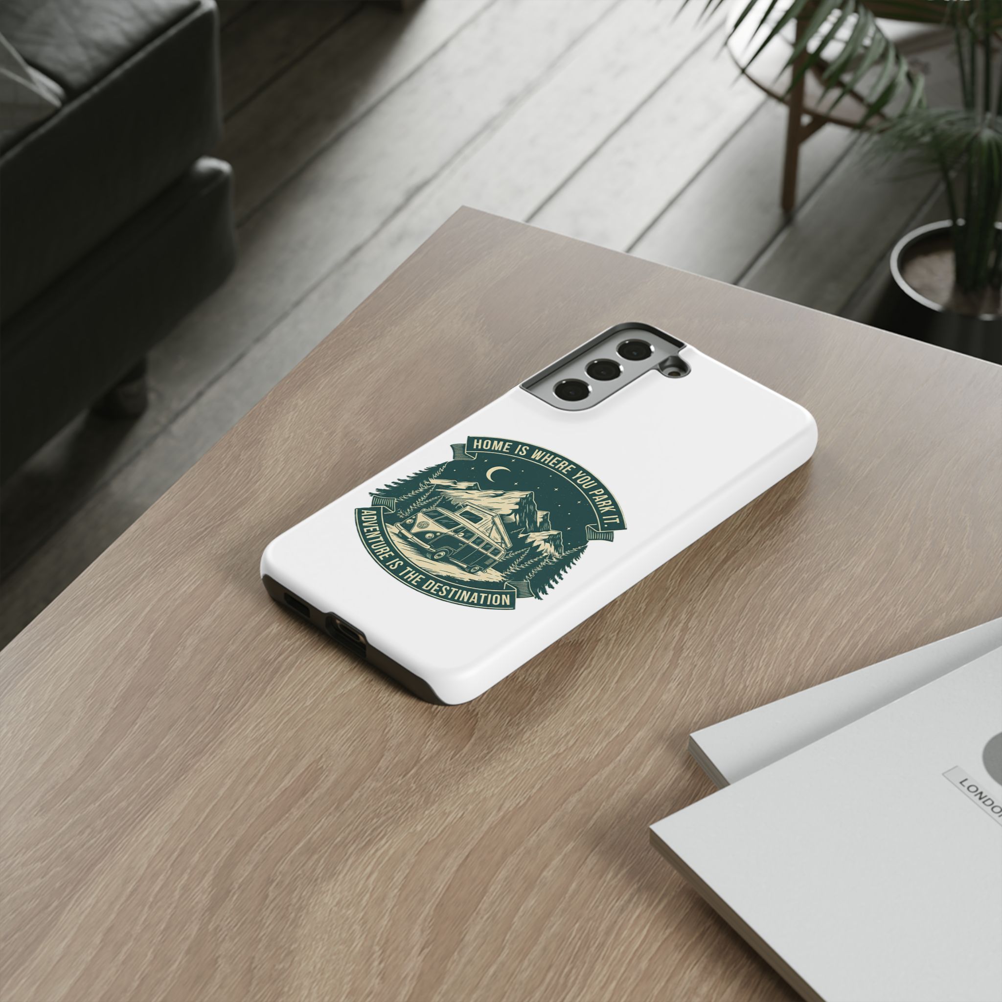 Phone Case — "Home Is Where You Park It-Adventure is the destination" Camper Van Design