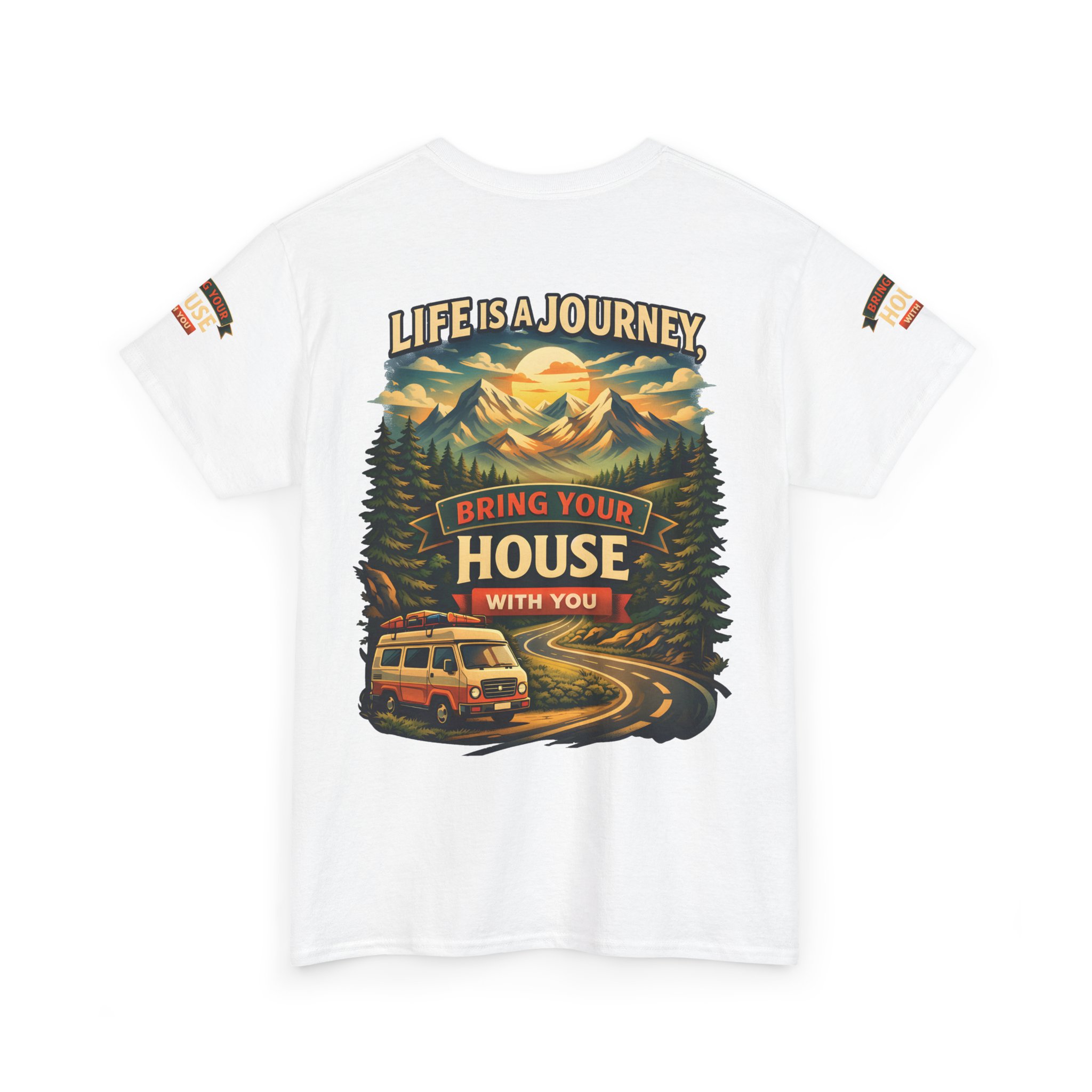3537213189079882026_2048.jpeg Unisex Heavy Cotton Tee — "Live Is A Journey-Bring Your House With You" Design Scenic-Line