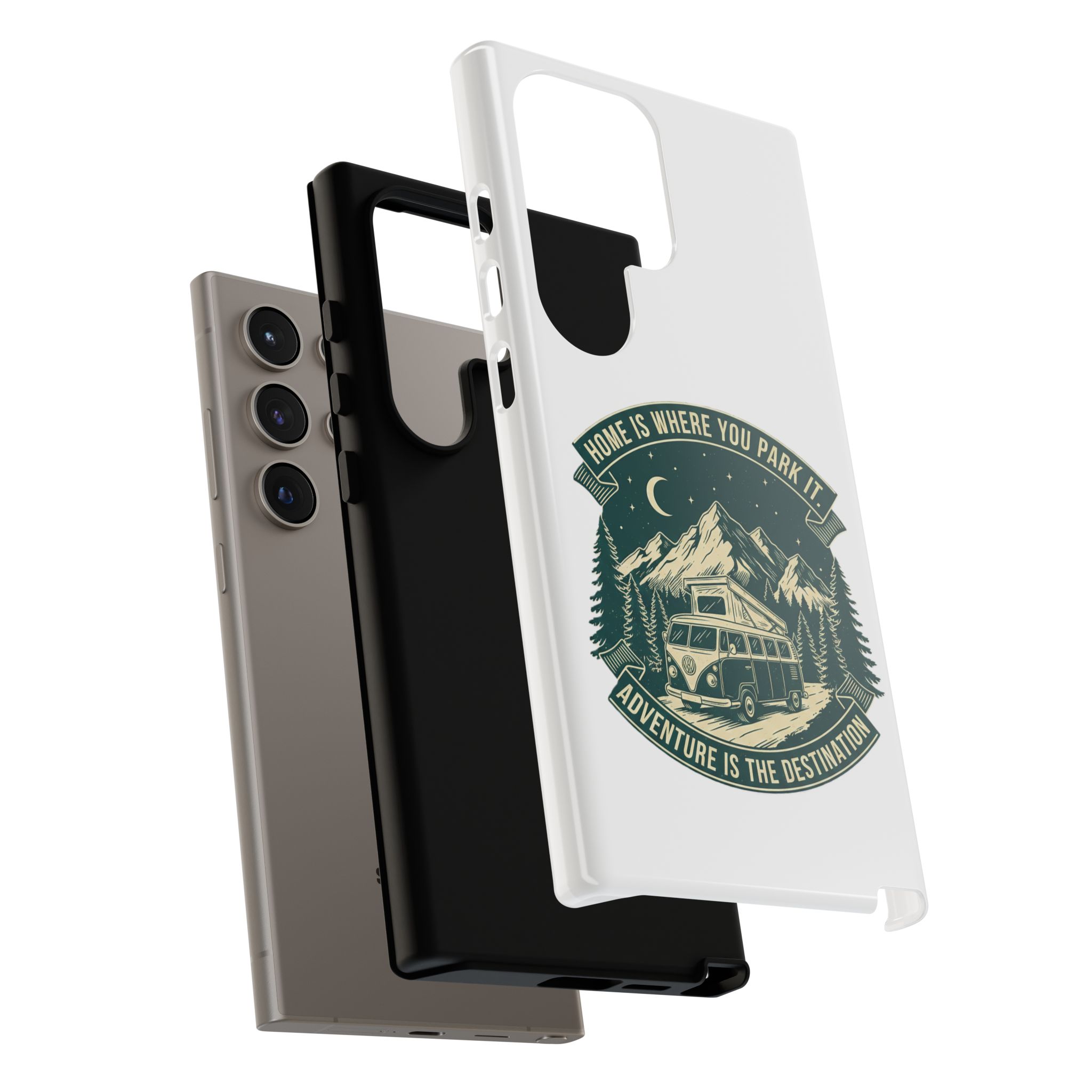 Phone Case — "Home Is Where You Park It-Adventure is the destination" Camper Van Design