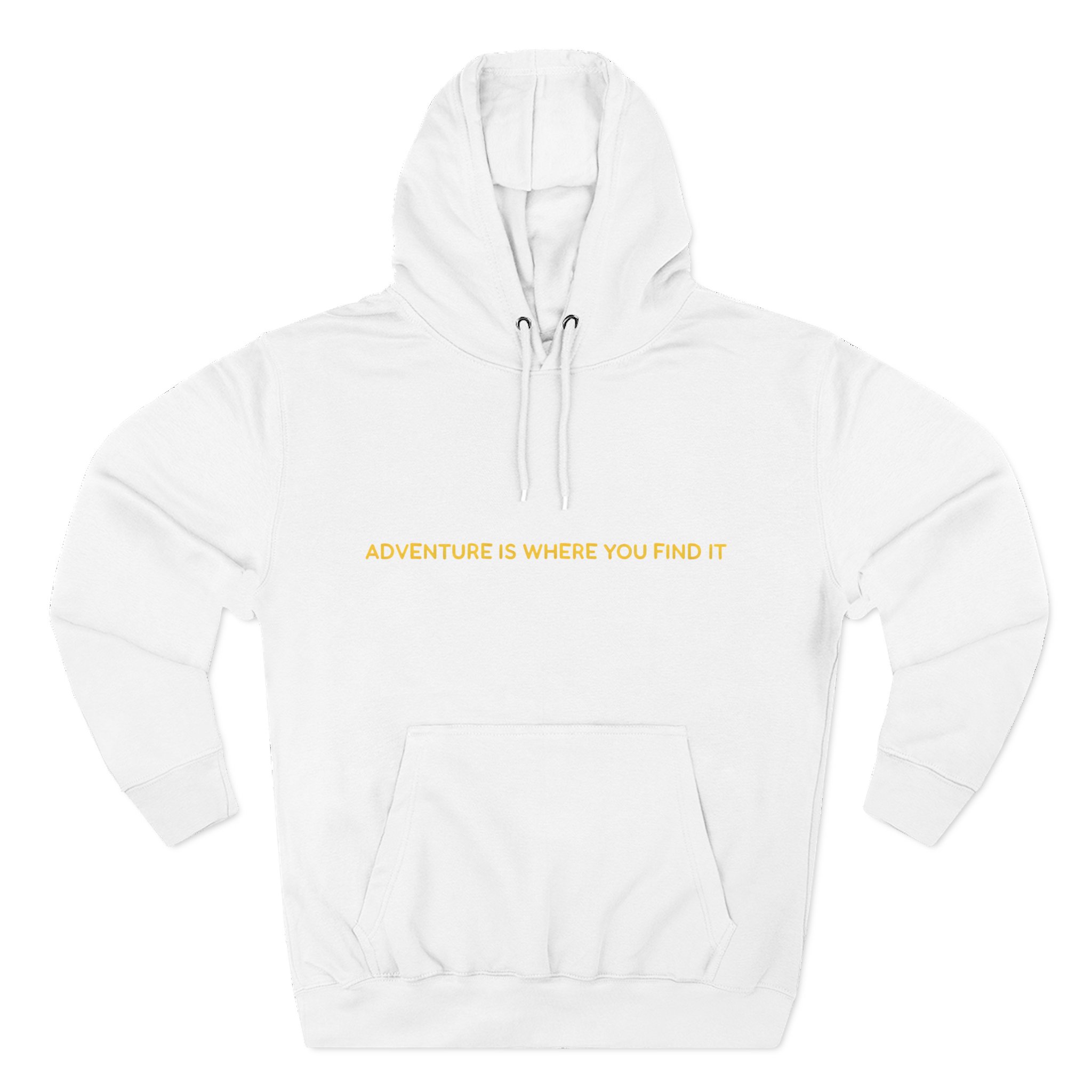 Three-Panel Fleece Hoodie - "Adventure Is Where You Find It" Design Sitcom-Line