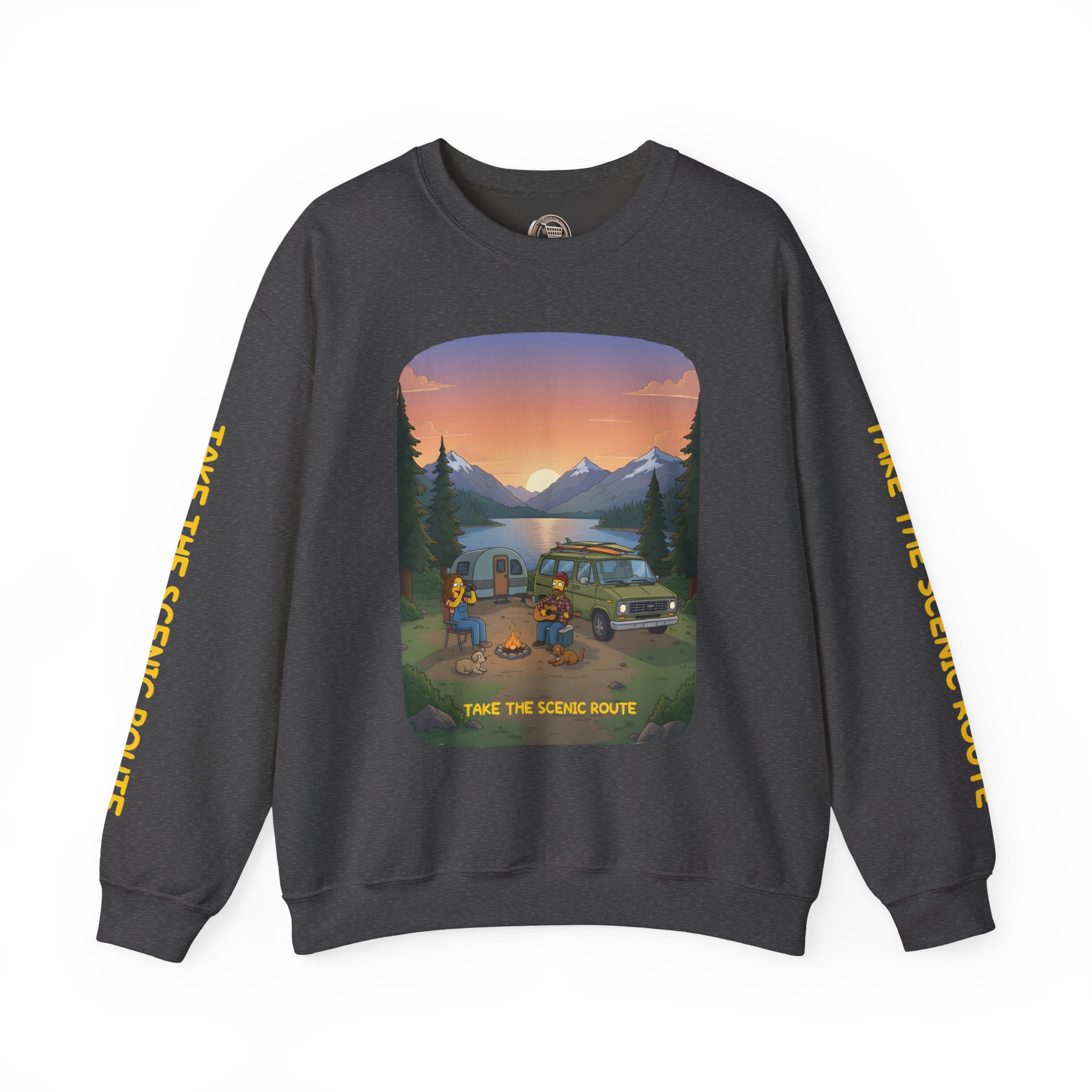Unisex Heavy Blend™ Crewneck Sweatshirt — "Take The Scenic Route" Design Sitcom-Line