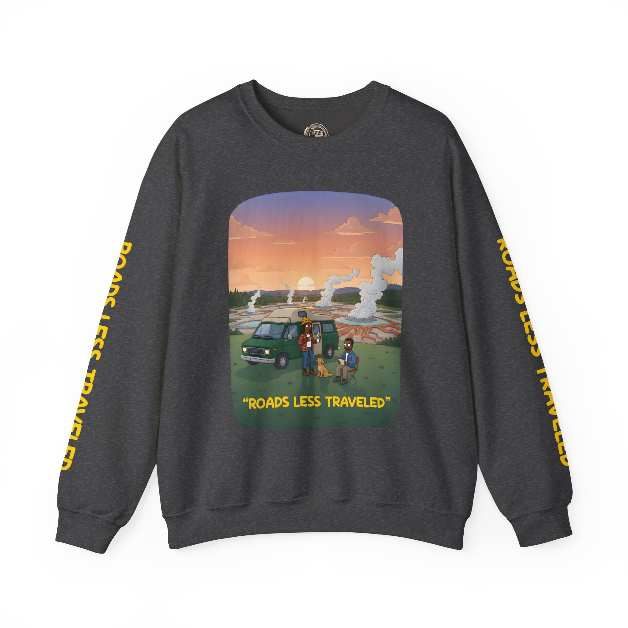 Unisex Heavy Blend™ Crewneck Sweatshirt — "Roads Less Traveled" Design Sitcom-Line