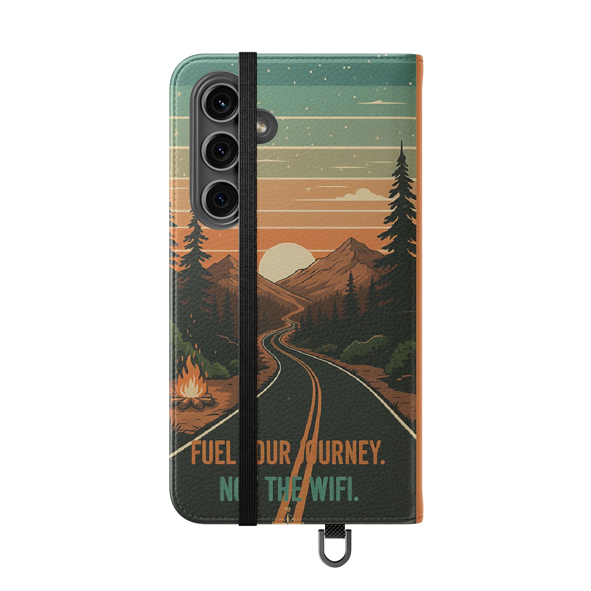 Flip Phone Case — "Adventure Awaits Unplug & Drive" Wallet Case