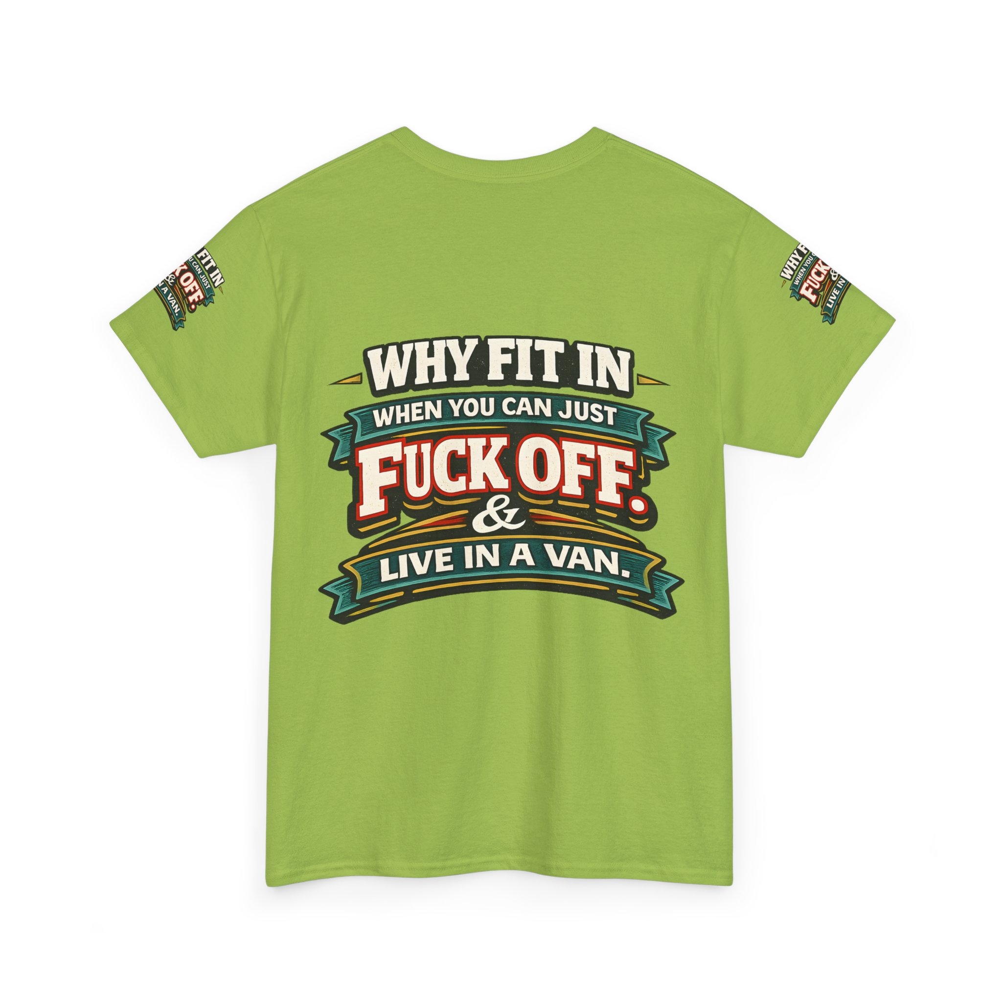 Unisex Heavy Cotton Tee — "Why Fit In" Design F**K-Line