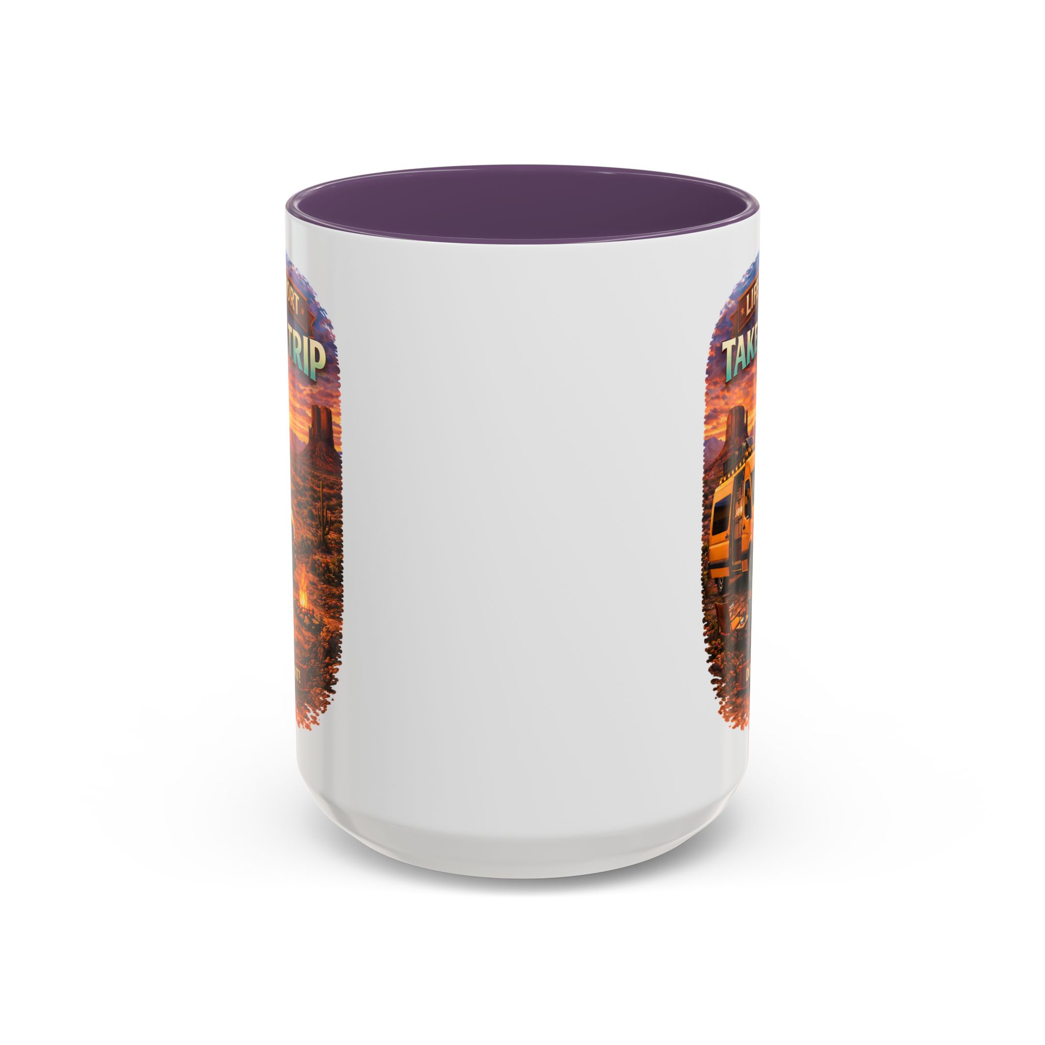 Accent Coffee Mug (11, 15oz) — "Live Is Short Take The Trip" Design Scenic-Line