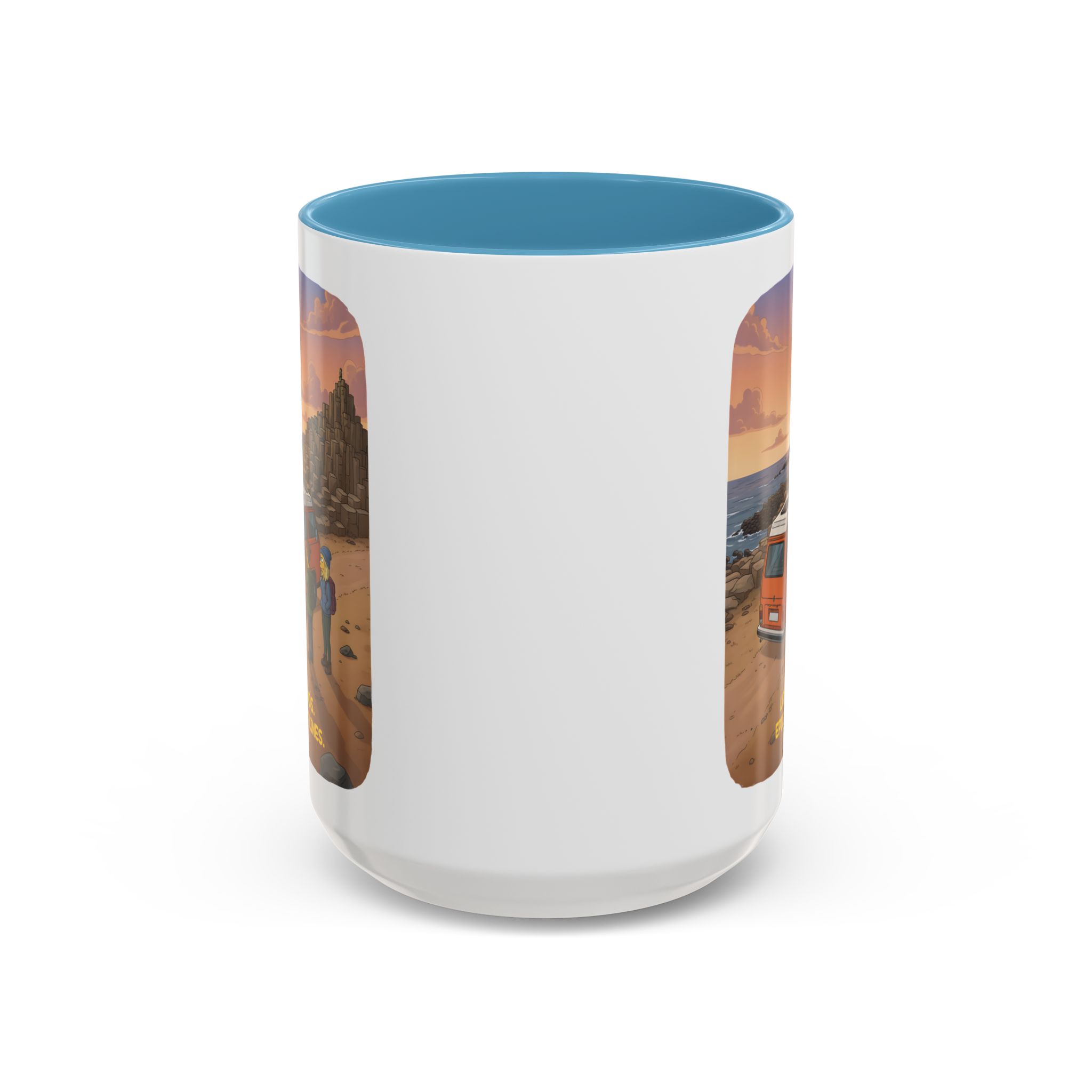 Accent Coffee Mug (11, 15oz) — "Lost Roads Epic Coastlines" Design Sitcom-Line