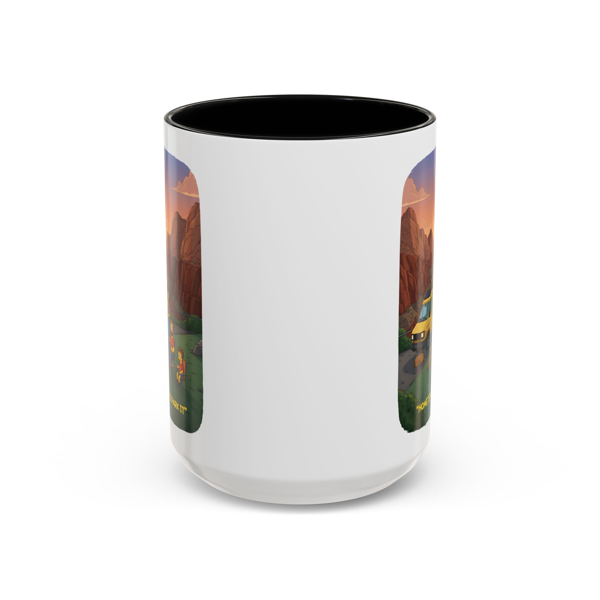 Accent Coffee Mug (11, 15oz) — "Home Is Where You Park It" Design Sitcom-Line