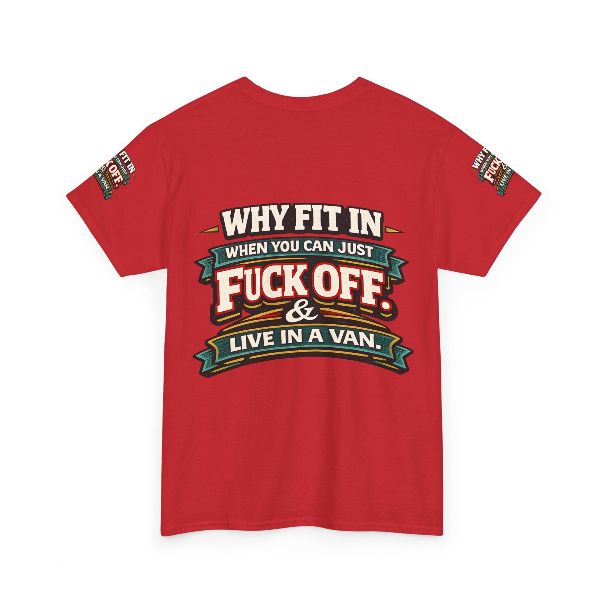 Unisex Heavy Cotton Tee — "Why Fit In" Design F**K-Line