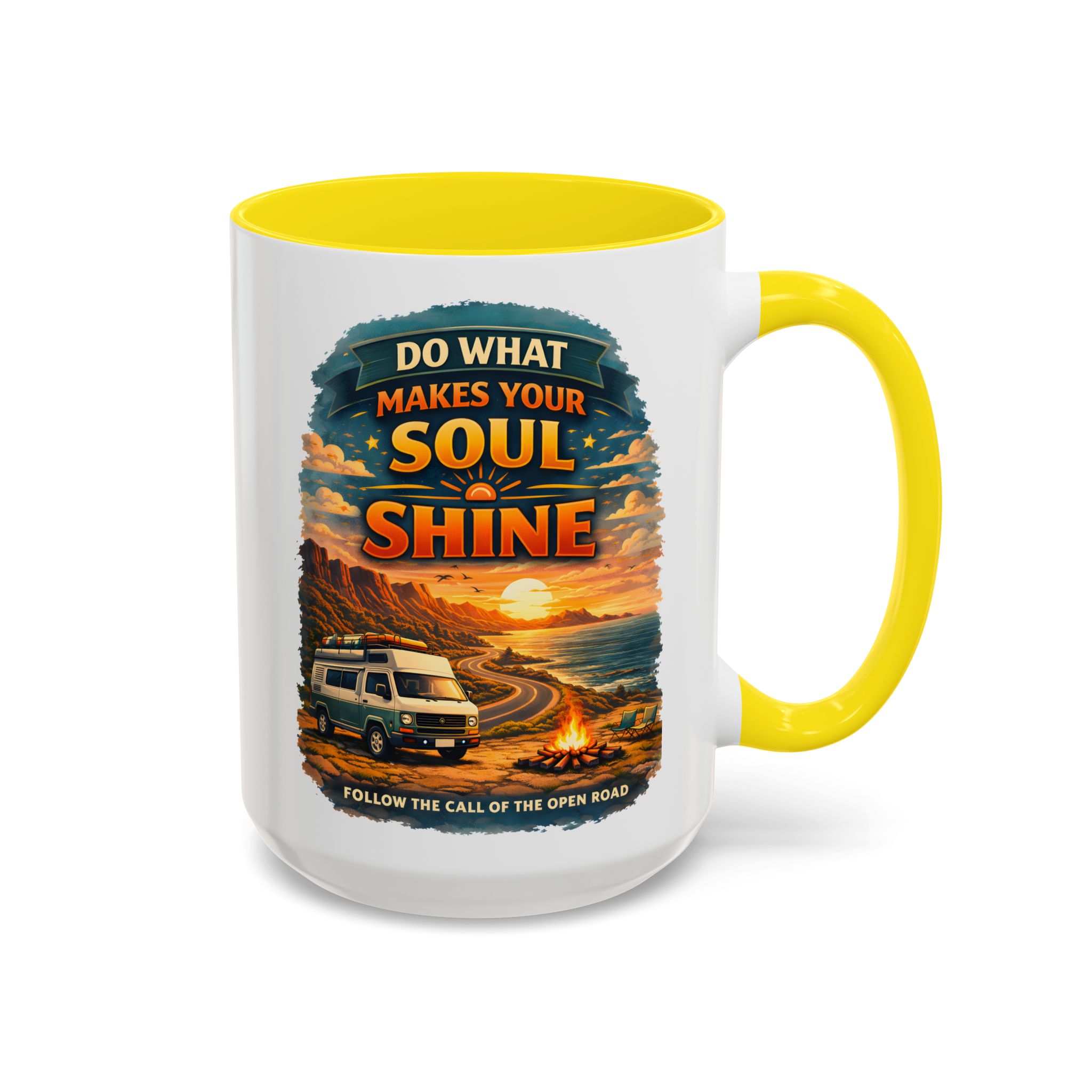 Accent Coffee Mug (11, 15oz) — "Do What Makes Your Soul Shine" Design Scenic-Line