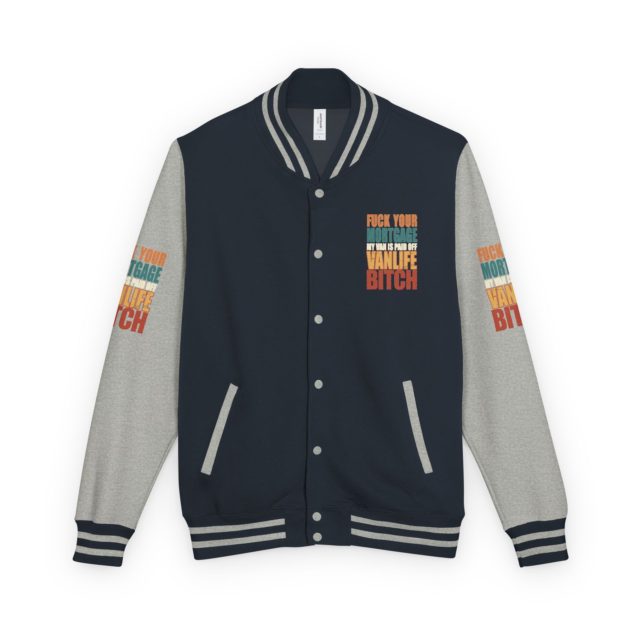 Unisex Heavyweight Letterman Jacket — "Fuck Your Mortgage" Design F**K-Line
