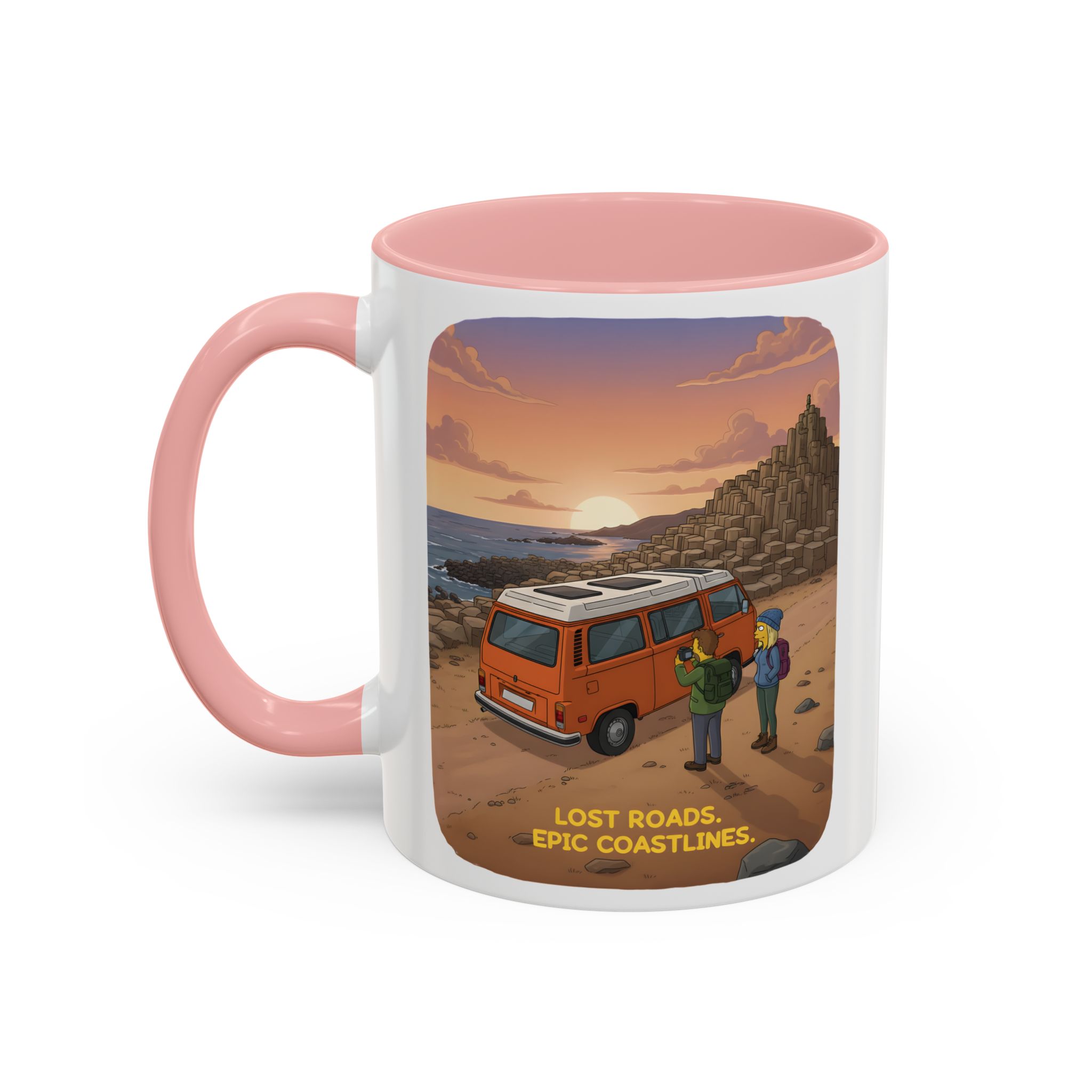 Accent Coffee Mug (11, 15oz) — "Lost Roads Epic Coastlines" Design Sitcom-Line