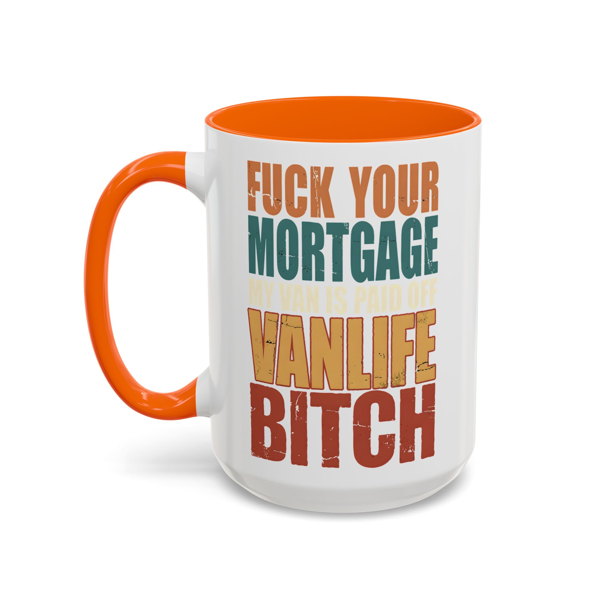 Accent Coffee Mug (11, 15oz) — "Fuck Your Mortgage" Design F**K-Line