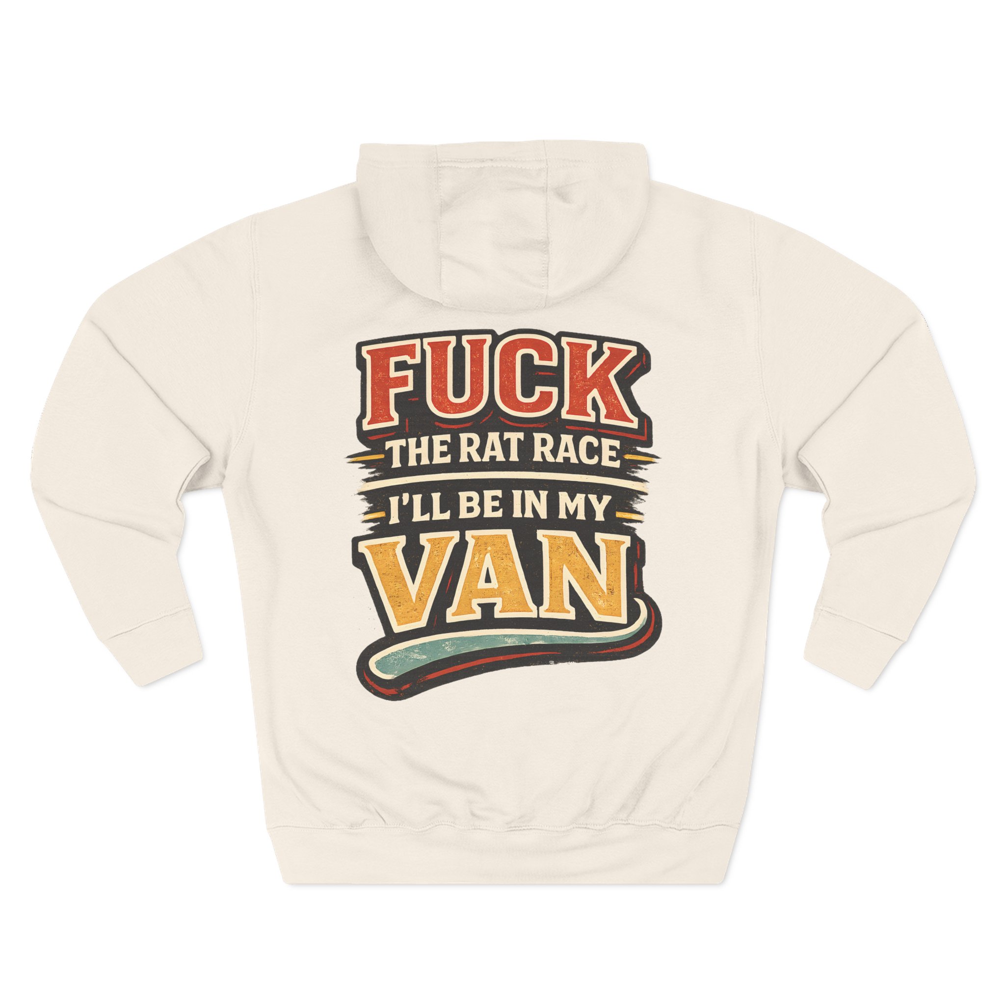 Three-Panel Fleece Hoodie - "Fuck The Rat Race" Design F**K-Line