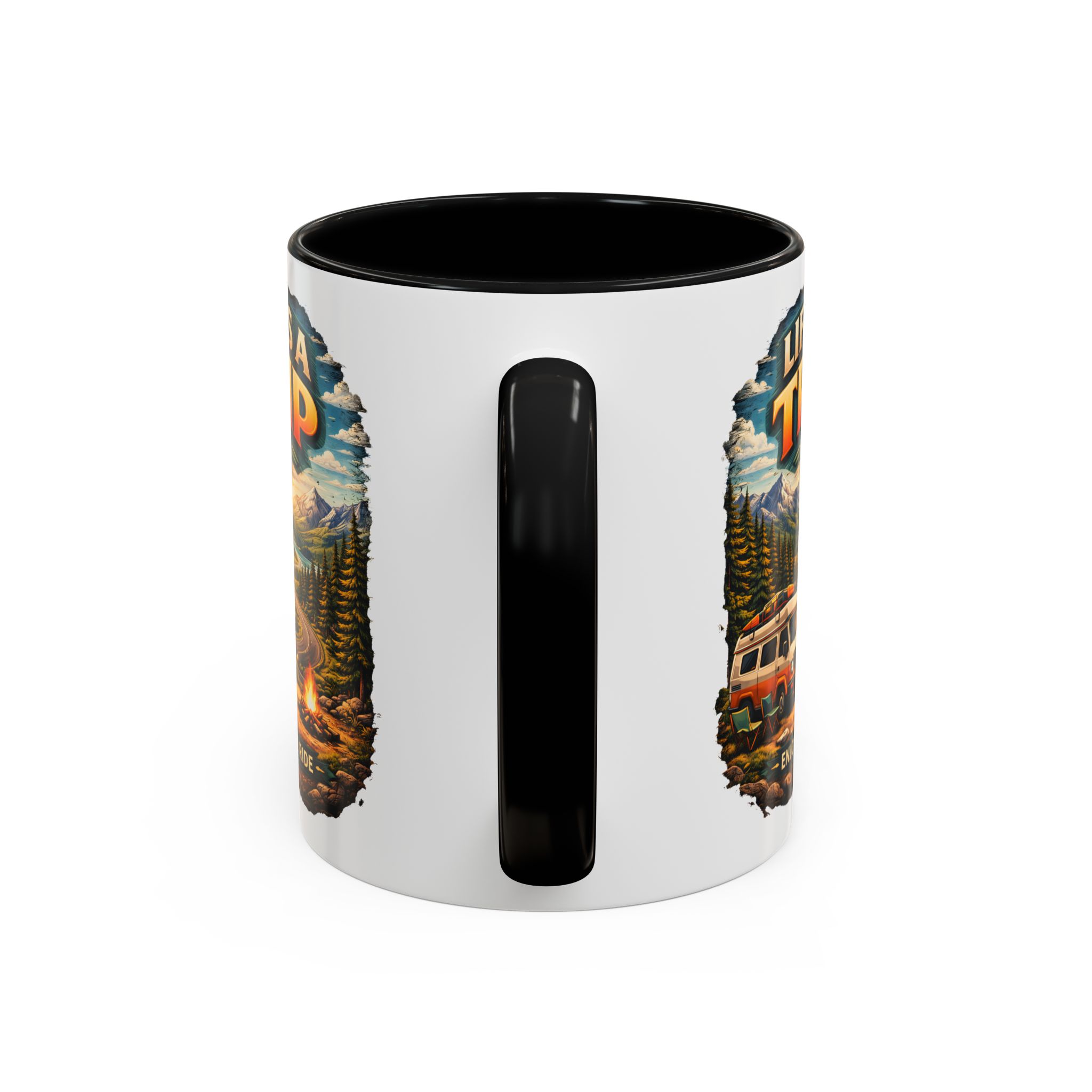 Accent Coffee Mug (11, 15oz) — "Life s A Trip" Design Scenic-Line